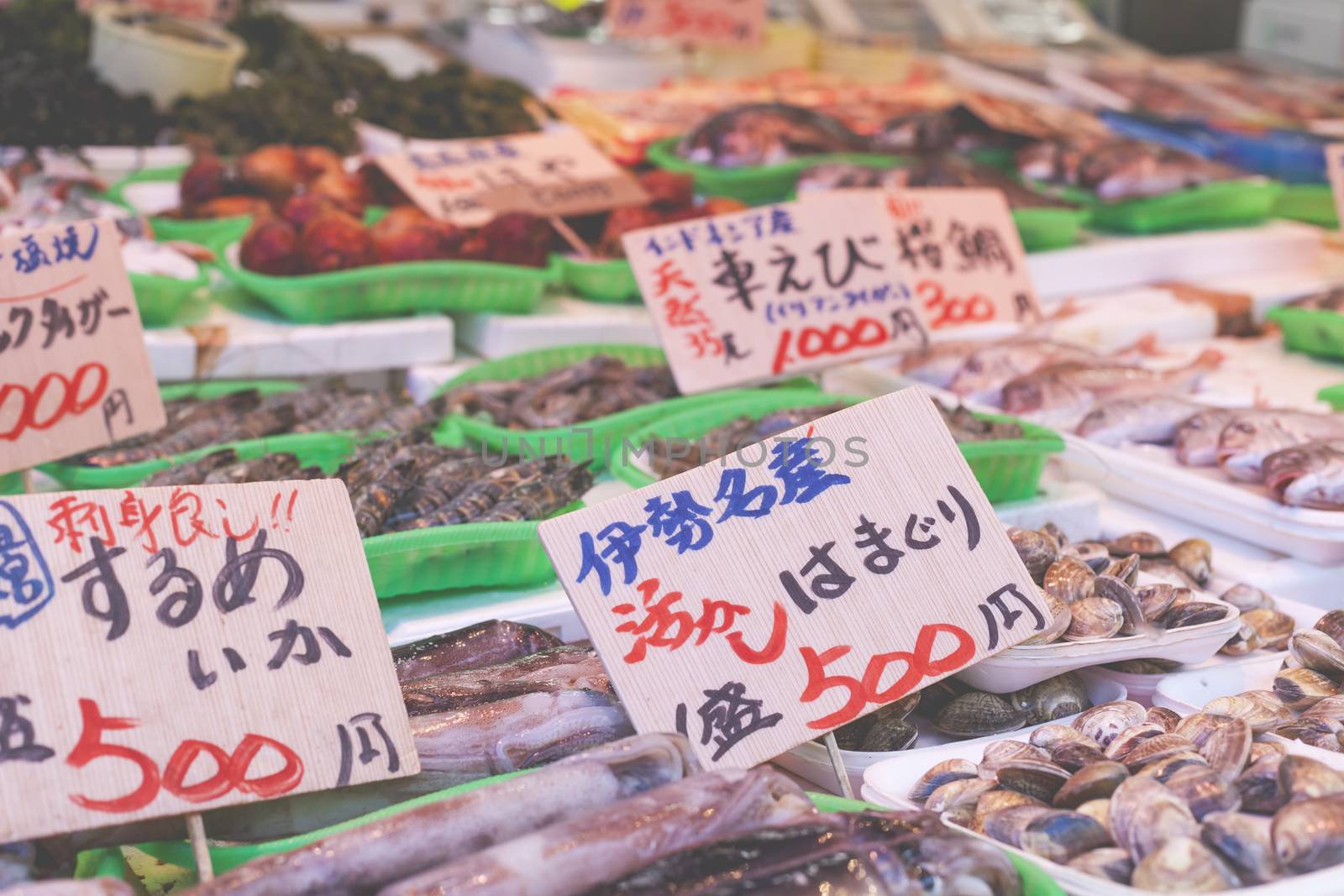 Tsukiji Fish Market, Japan.