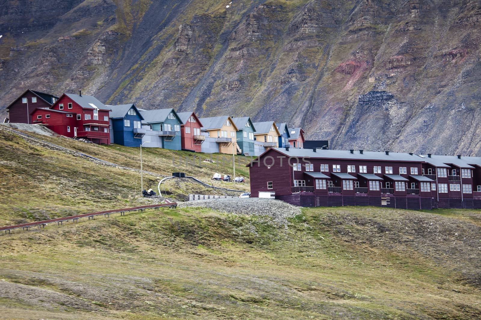 Beautiful scenic view of Longyearbyen (Svalbard island), Norway by mariusz_prusaczyk