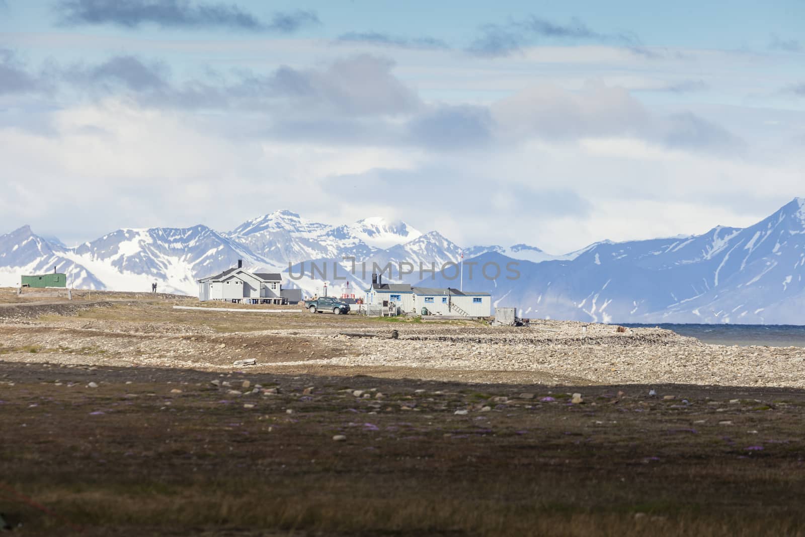 Beautiful scenic view of Longyearbyen (Svalbard island), Norway

