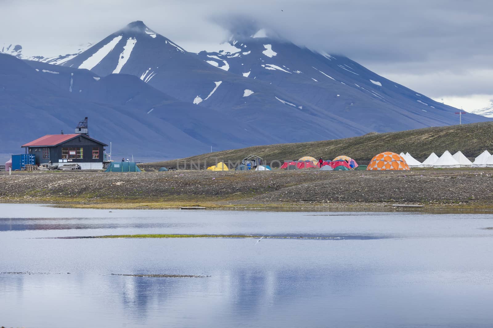 Beautiful scenic view of Longyearbyen (Svalbard island), Norway

