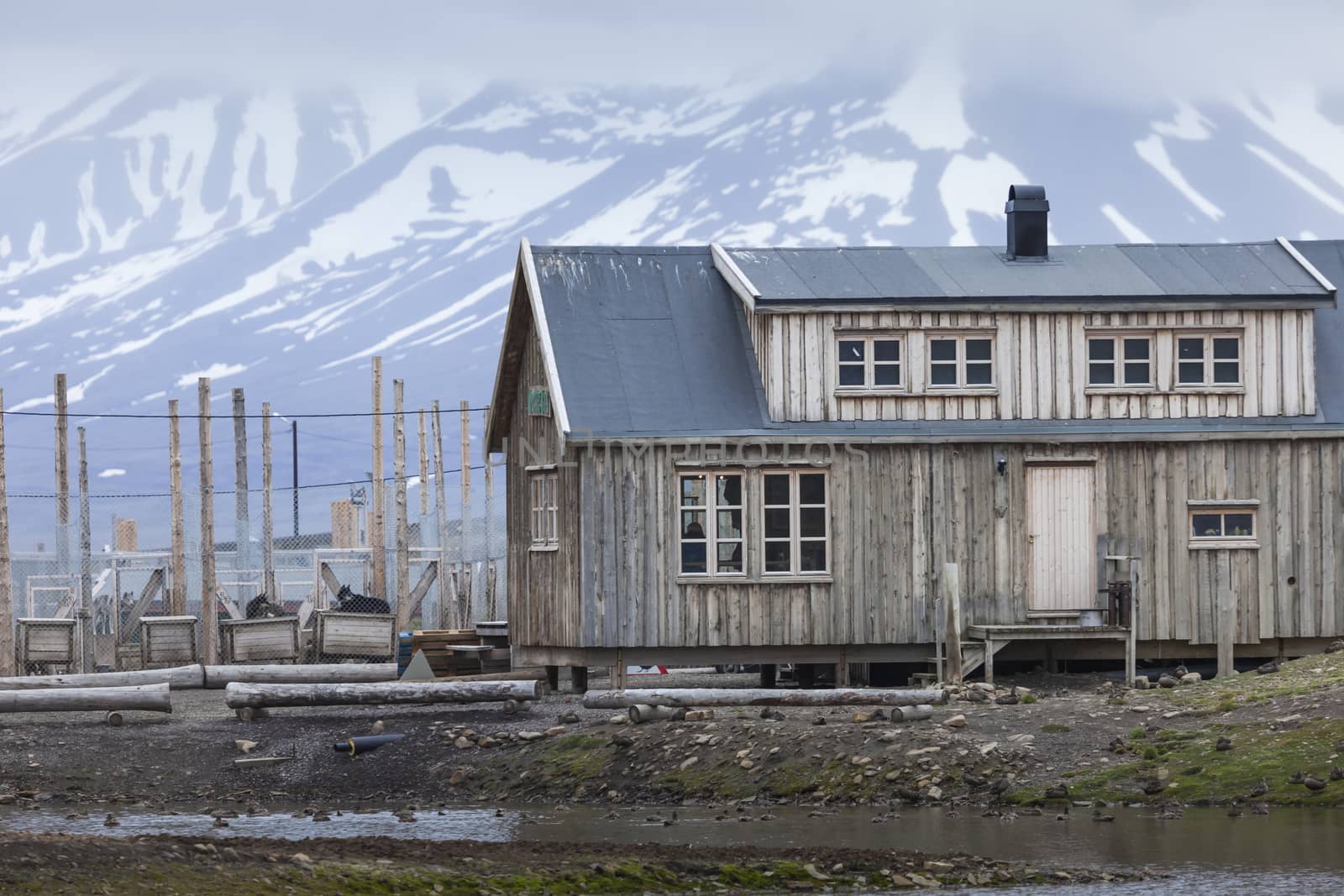 Beautiful scenic view of Longyearbyen (Svalbard island), Norway

