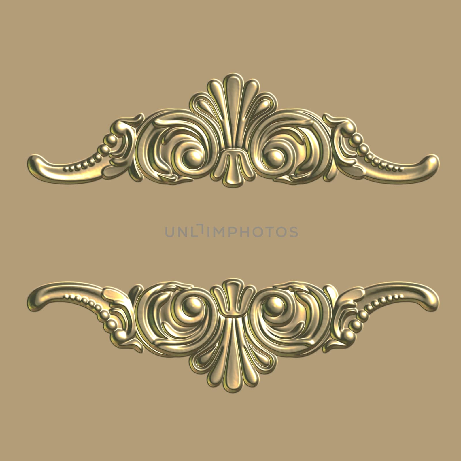 3d swirl gold floral luxury background decorative ornament.