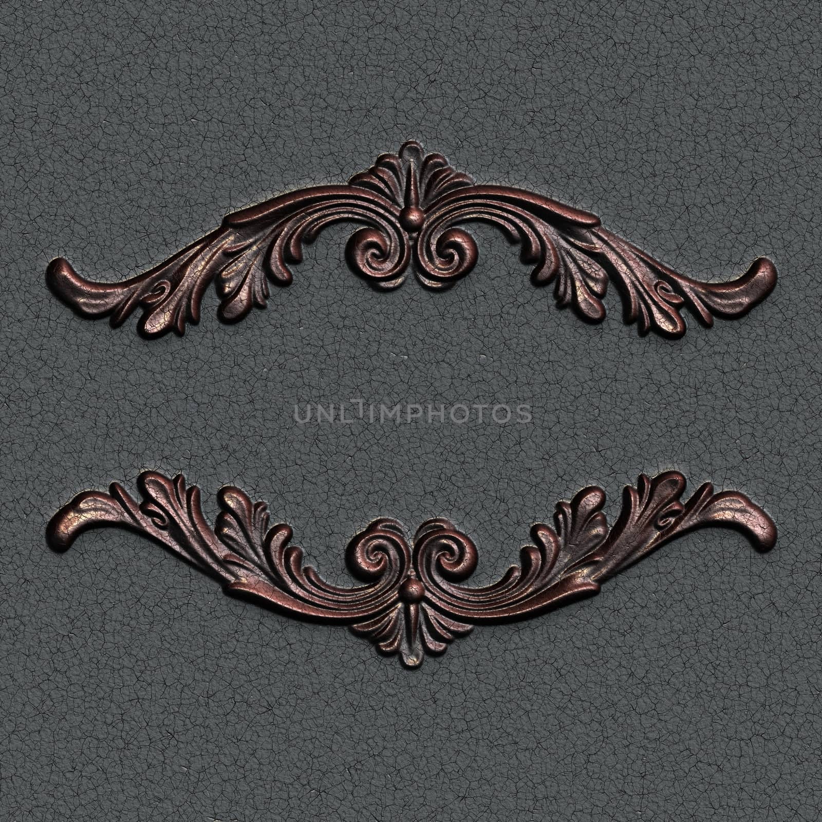 3d swirl floral luxury aged background decorative ornament.