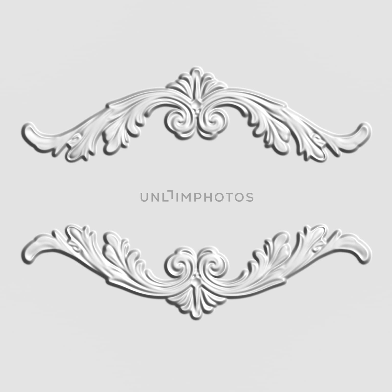 3d swirl floral luxury background decorative ornament.