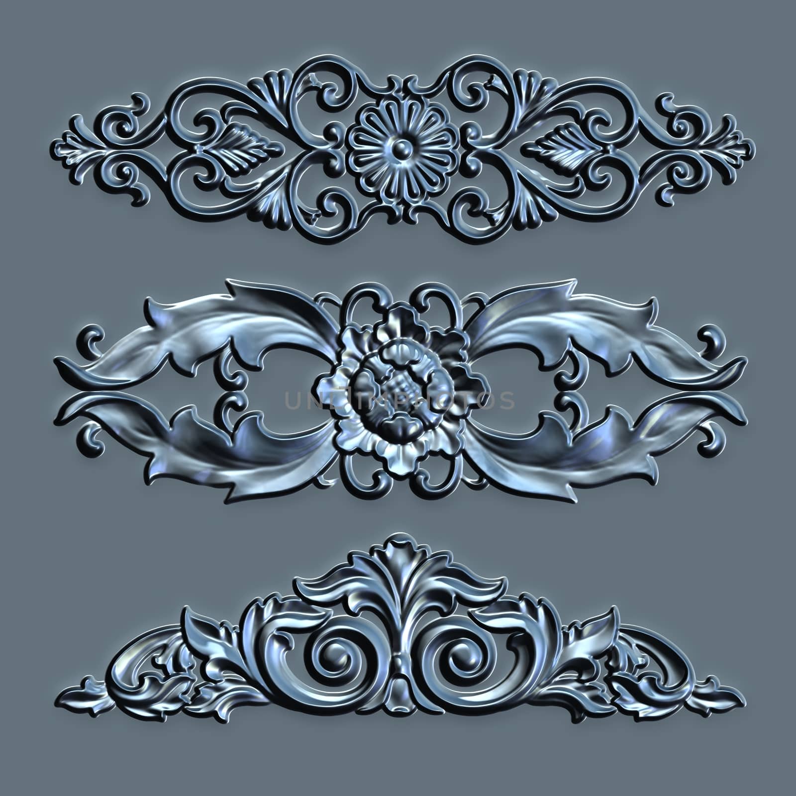 3d swirl floral luxury background decorative ornament.