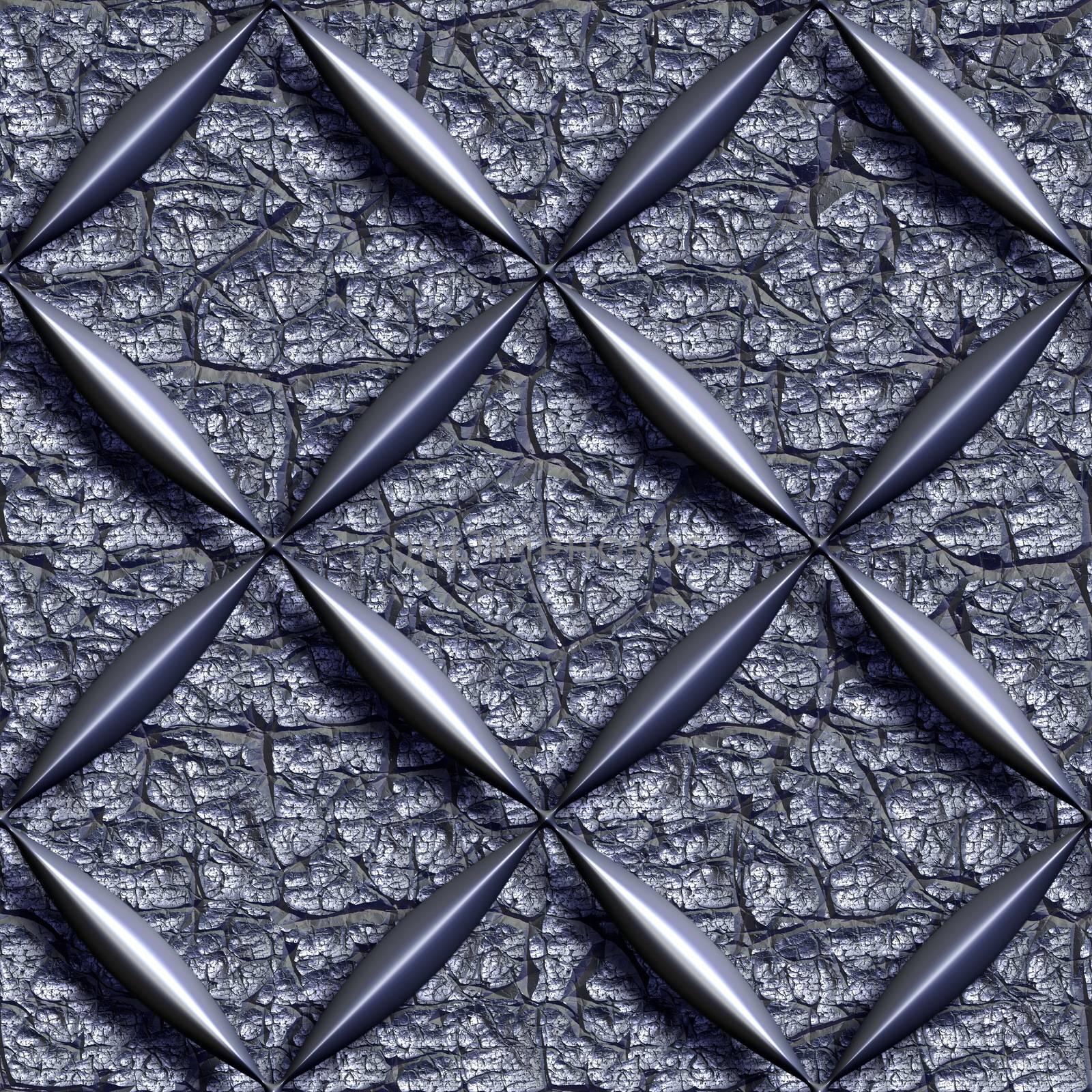 3d seamless tileable metal decorative background pattern.