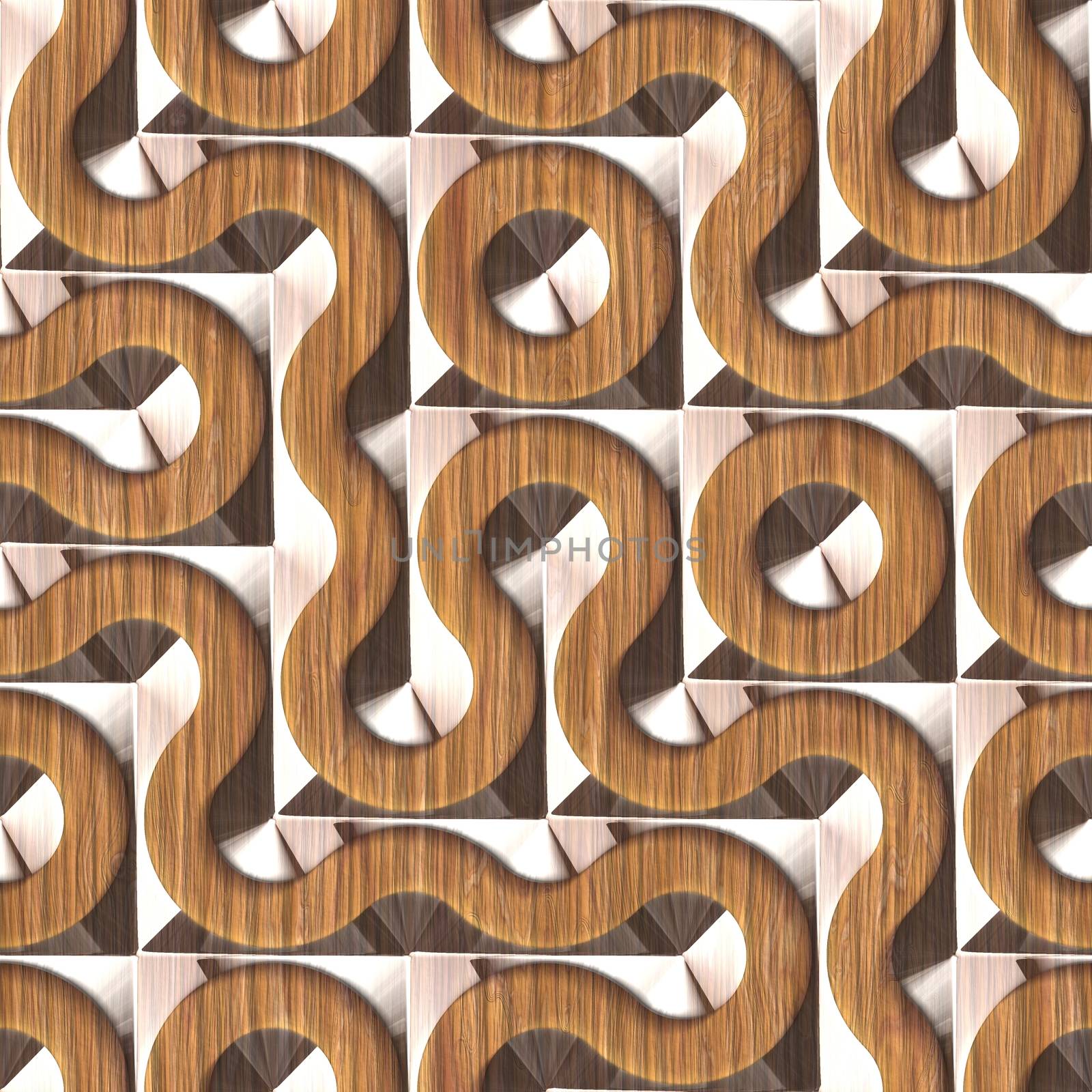 Wood surfaces with glass pattern.