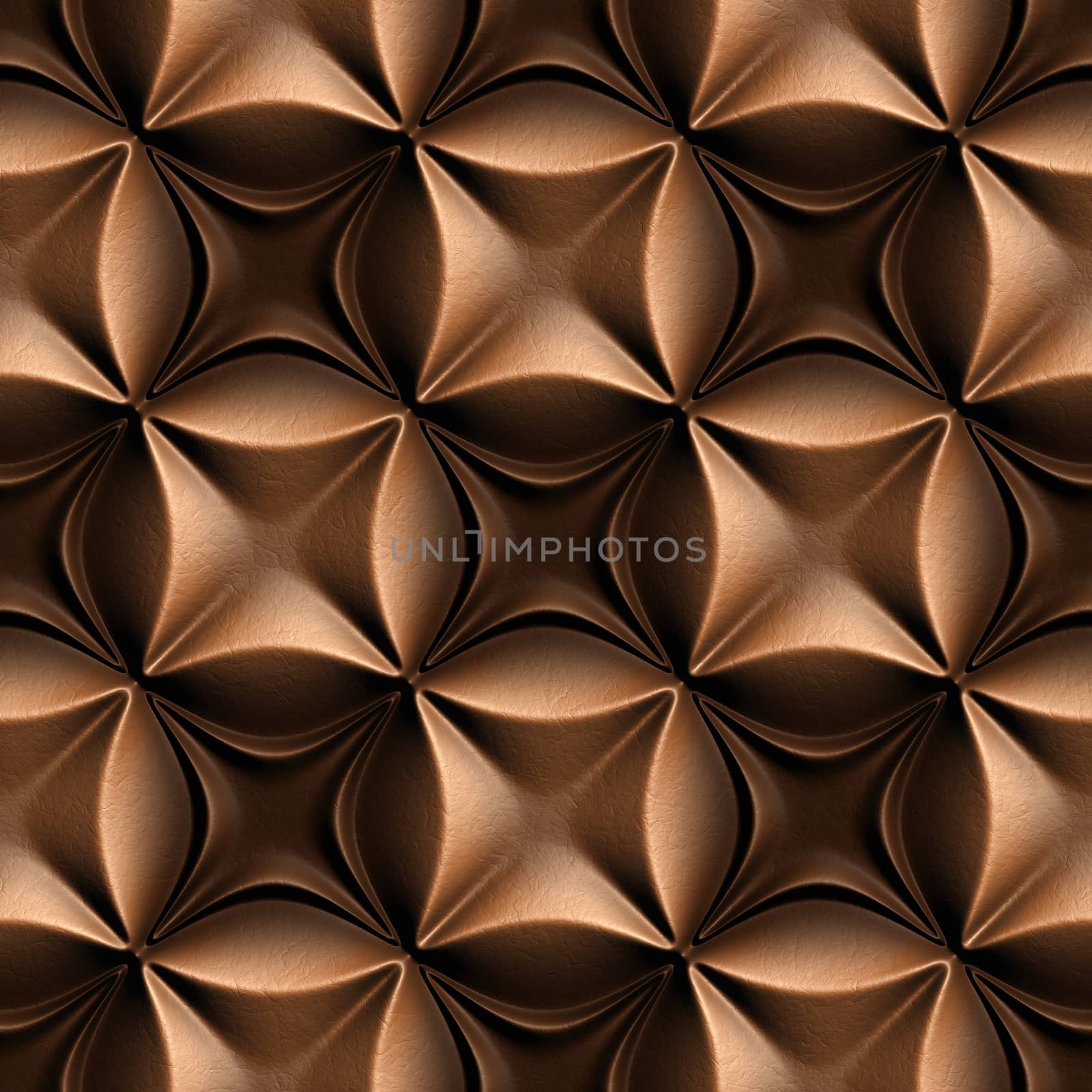 3d seamless tile pattern brown leather background.