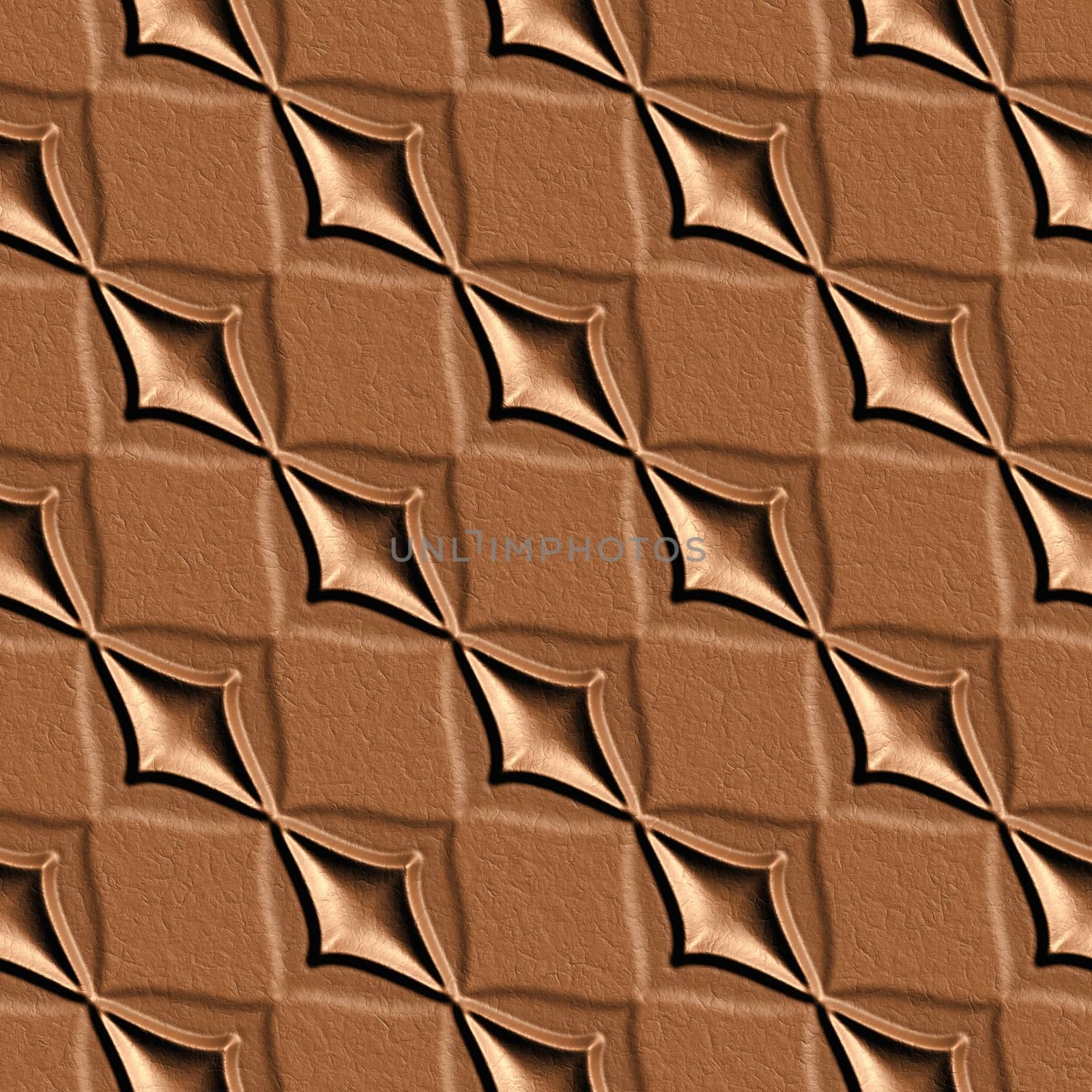 3d seamless tile pattern brown leather background.