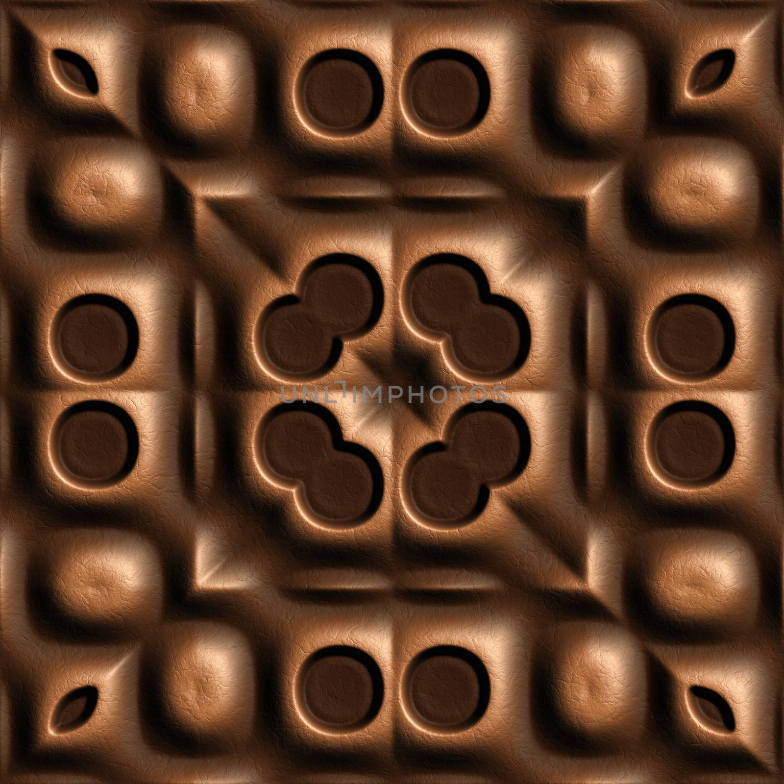 3d seamless tile pattern brown leather background.