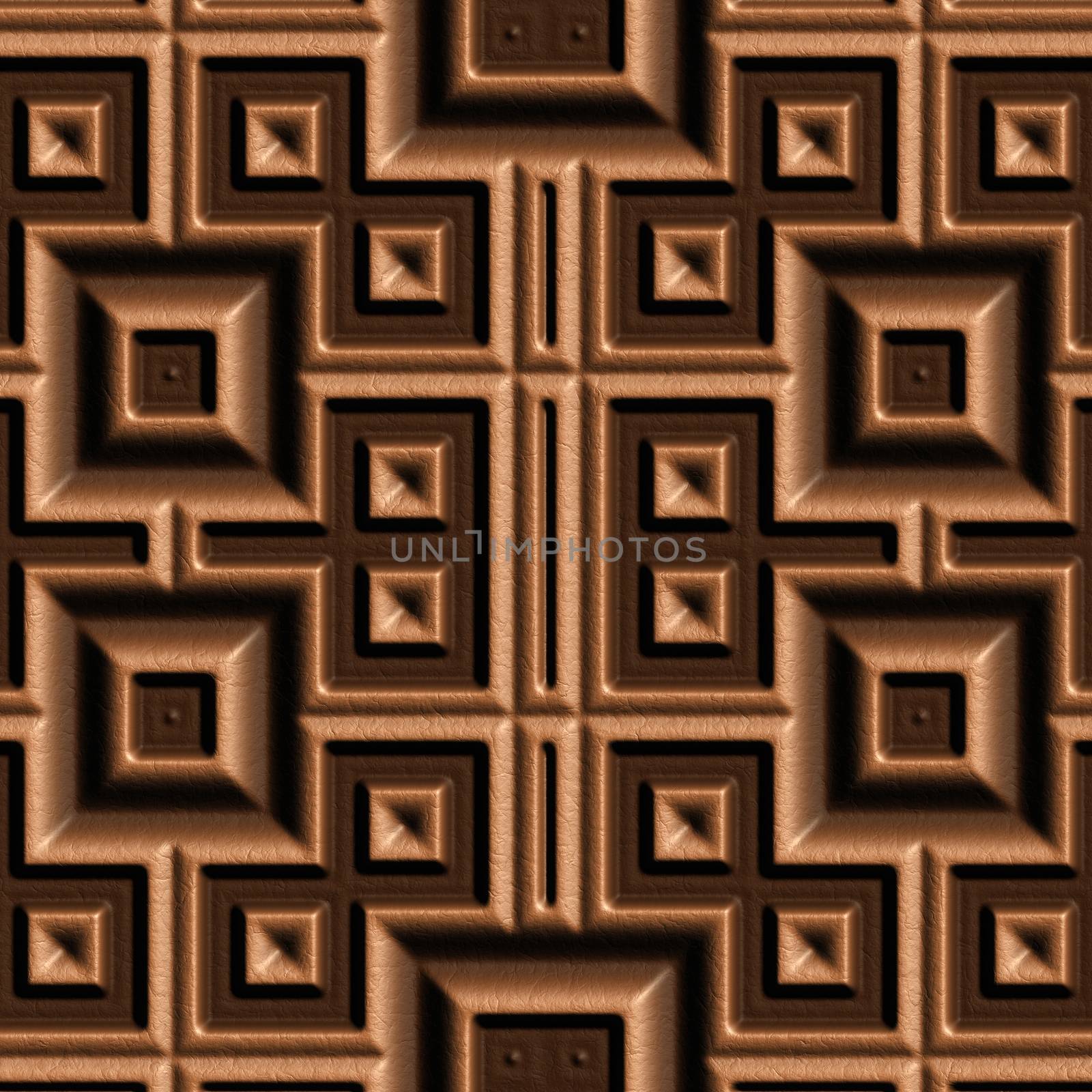 3d seamless tile pattern brown leather background.