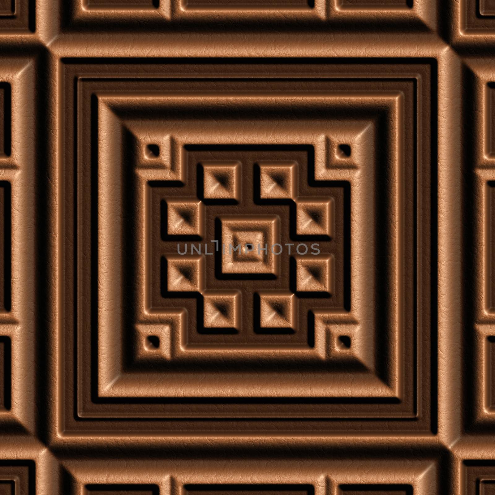 3d seamless tile pattern brown leather background.