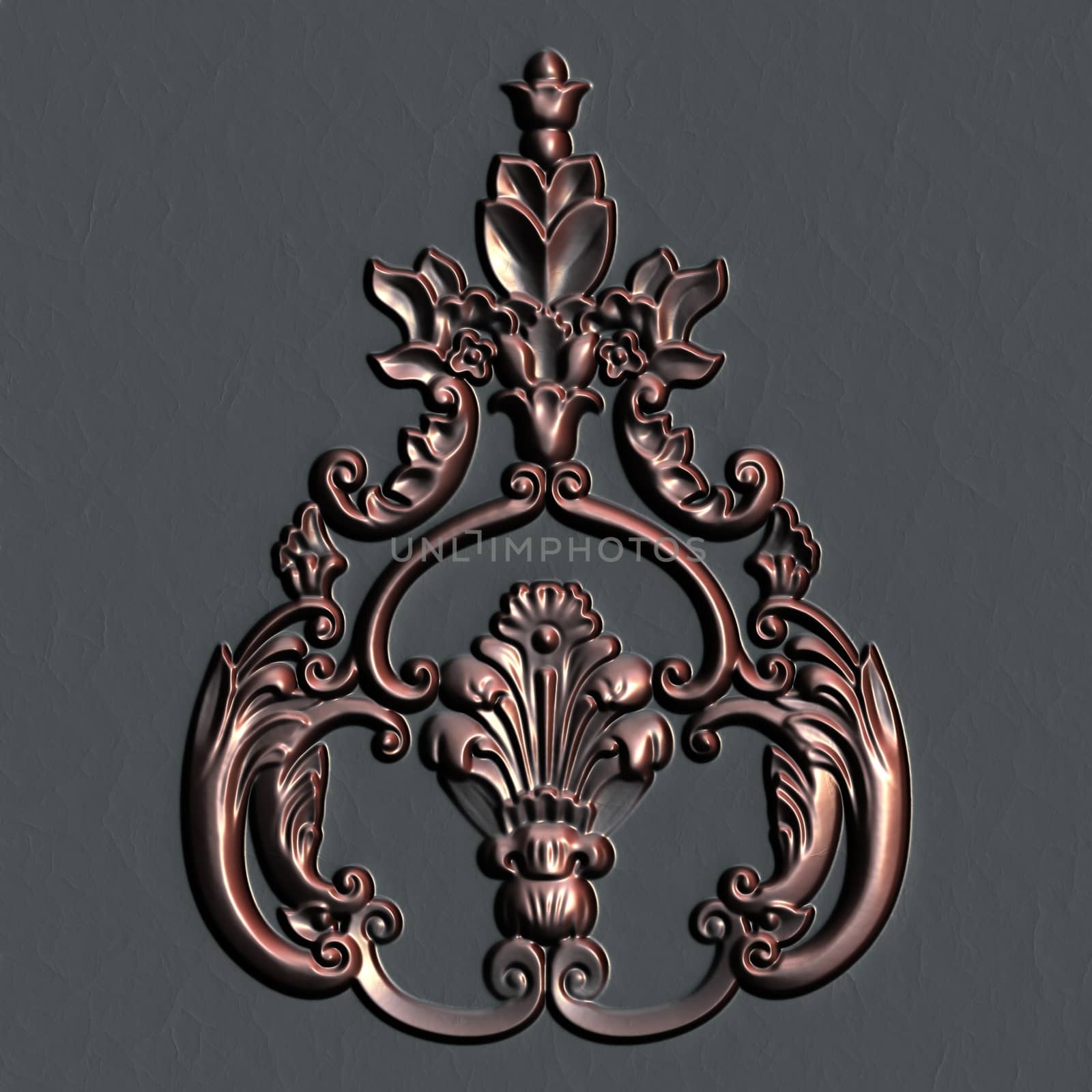 Bronze vintage floral ornament background decor element