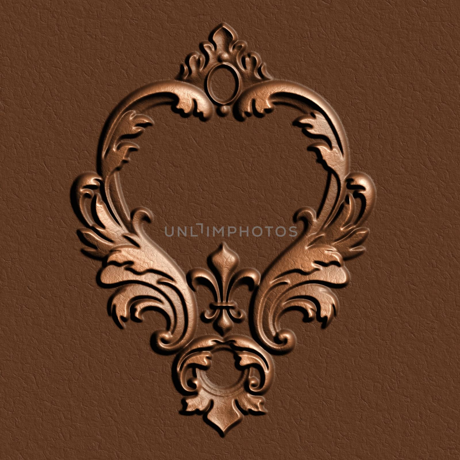 Leather vintage floral ornament background decor element