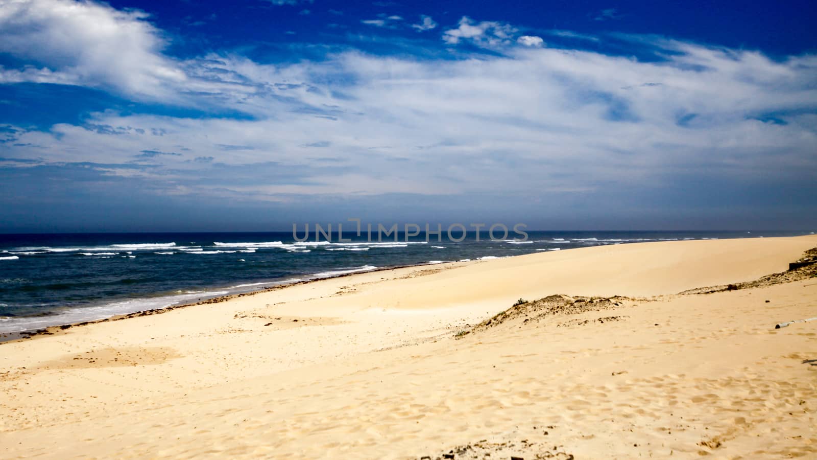 The view of the Sea on a cloudy day.