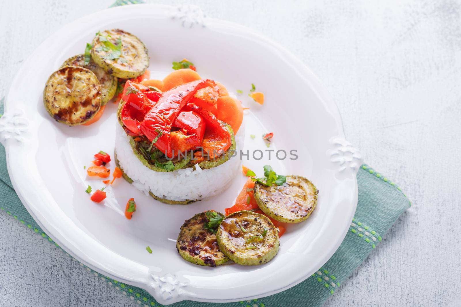 Rice timbale with vegetables by supercat67