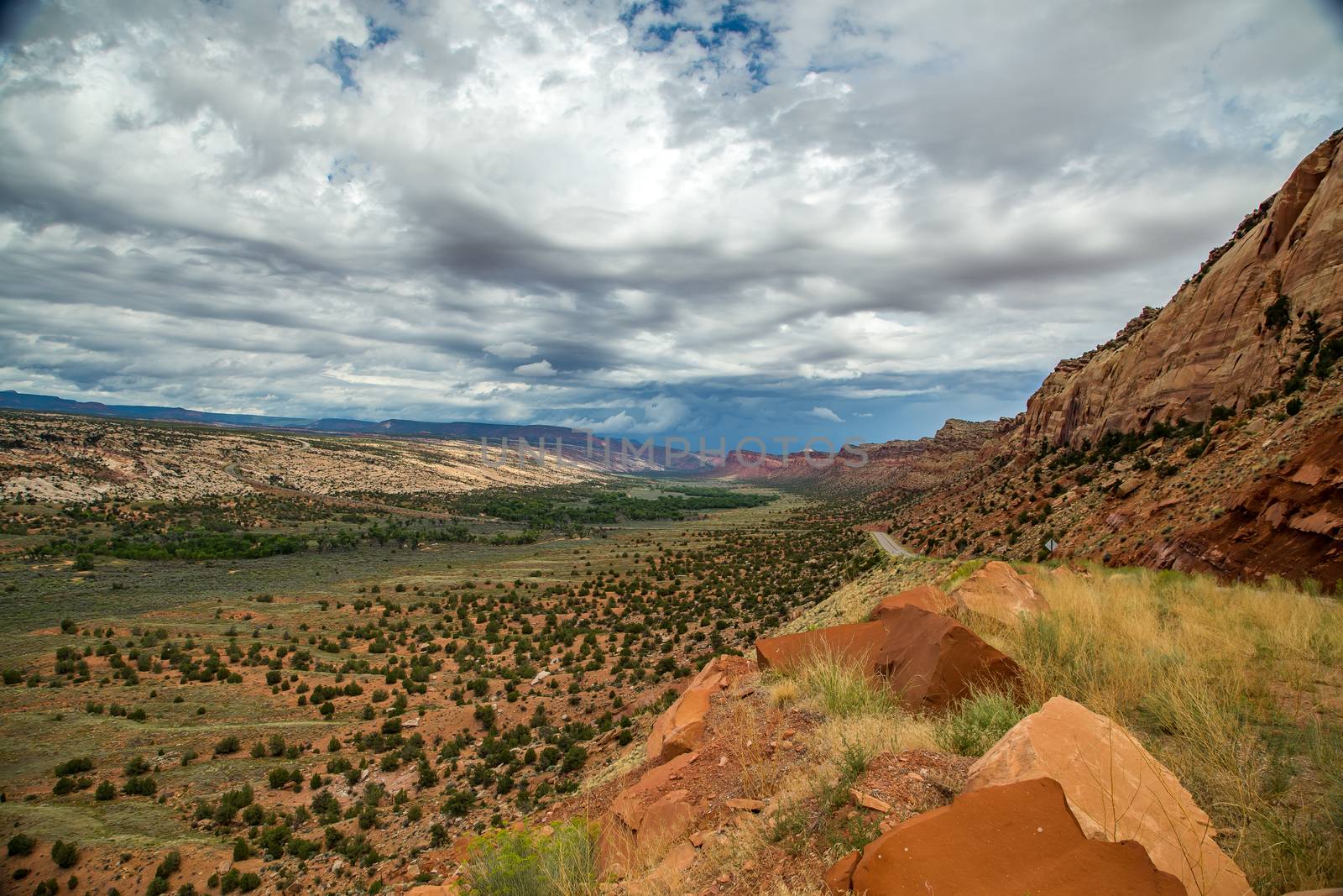 Comb Wash is a long narrow valley in south central San Juan County, Utah. It runs 35 miles north to south from Elk Ridge to the San Juan River at an elevation of 4,200 feet. On the eastern edge of the wash are steep cliffs of Navajo Sandstone, rising in places to 1,000 feet above the valley floor.