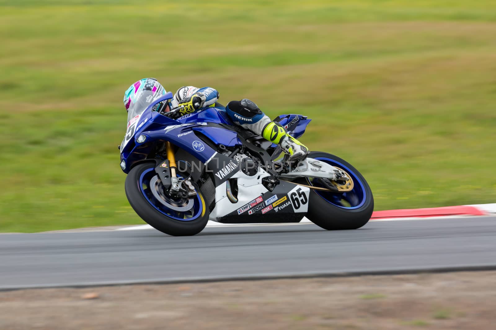 MELBOURNE/AUSTRALIA - OCTOBER 1, 2016: Superbike in the final qualifying round for Saturday at the YMF Australian Superbiike Championshihp Round 6 at Winton Raceway, October 1, 2016.