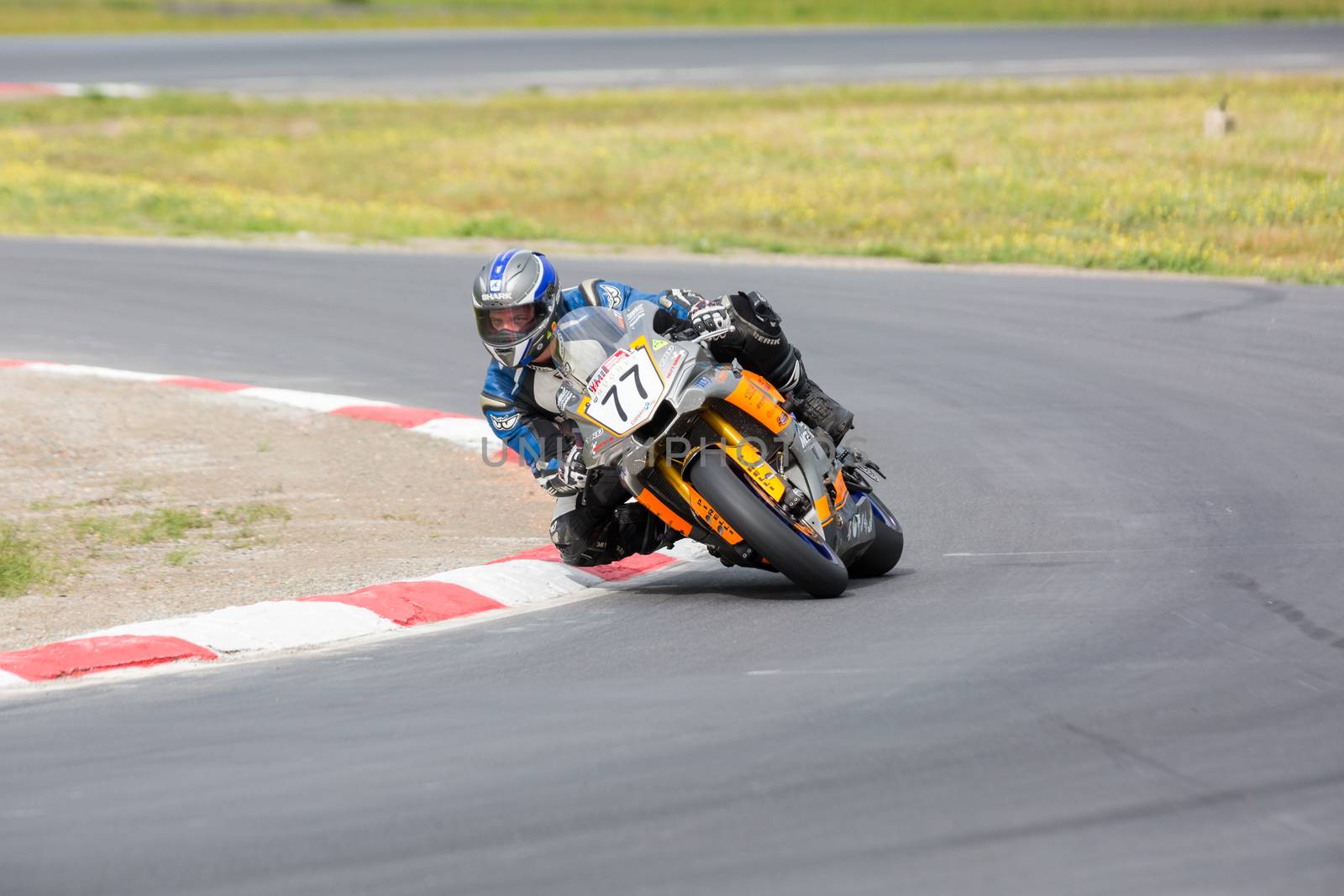 MELBOURNE/AUSTRALIA - OCTOBER 1, 2016: Superbike in the final qualifying round for Saturday at the YMF Australian Superbiike Championshihp Round 6 at Winton Raceway, October 1, 2016.