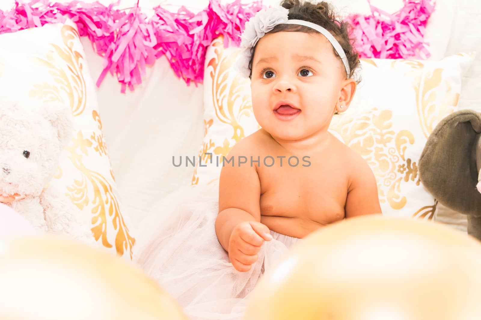 Young Baby Girl Celebrating Her First Birthday