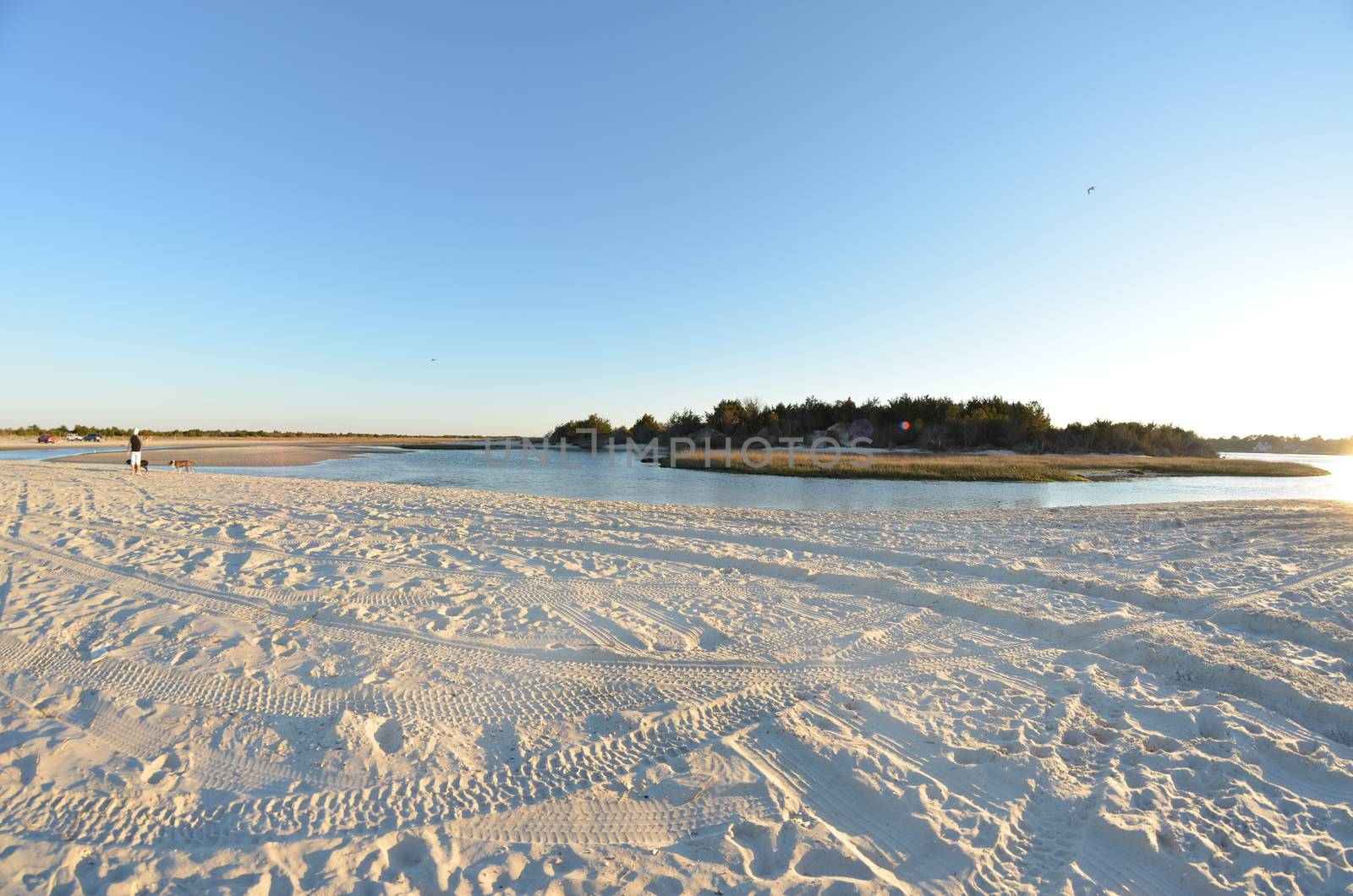 A view of the shore around the north end of Carolina Beach after the four wheel drives have left.