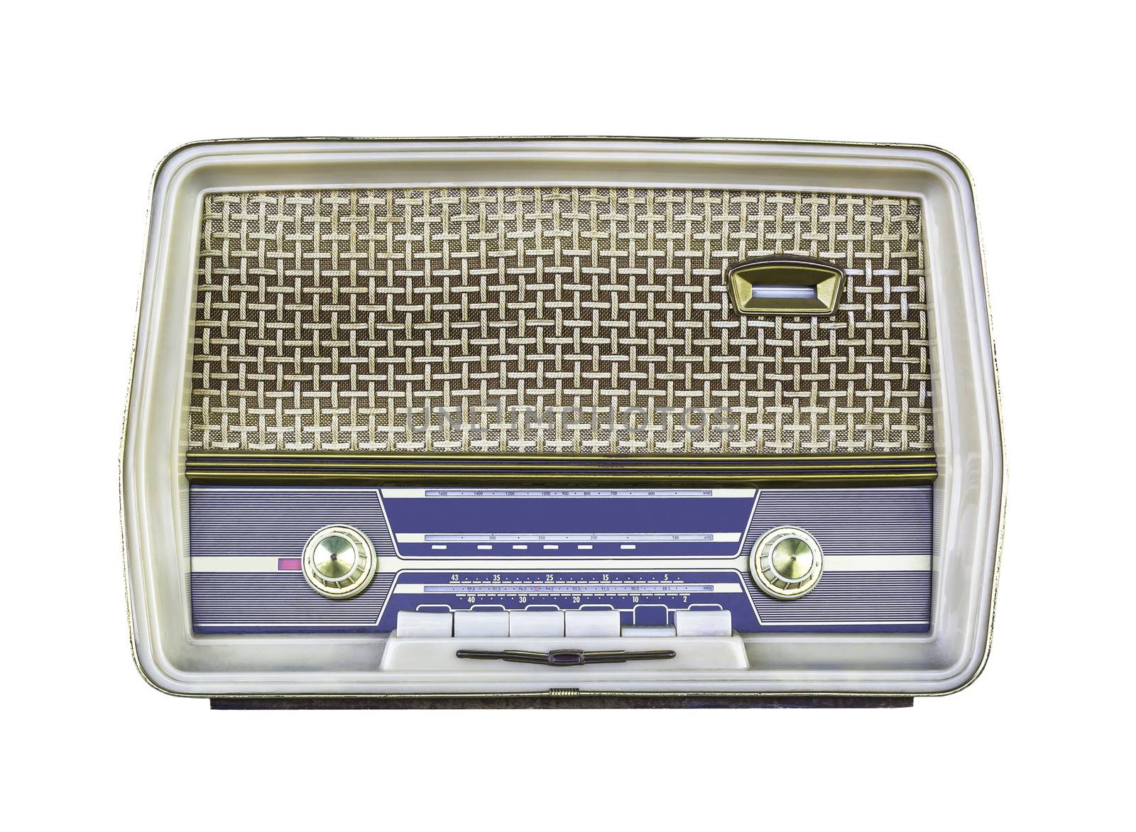 Vintage radio isolated on white with clipping path