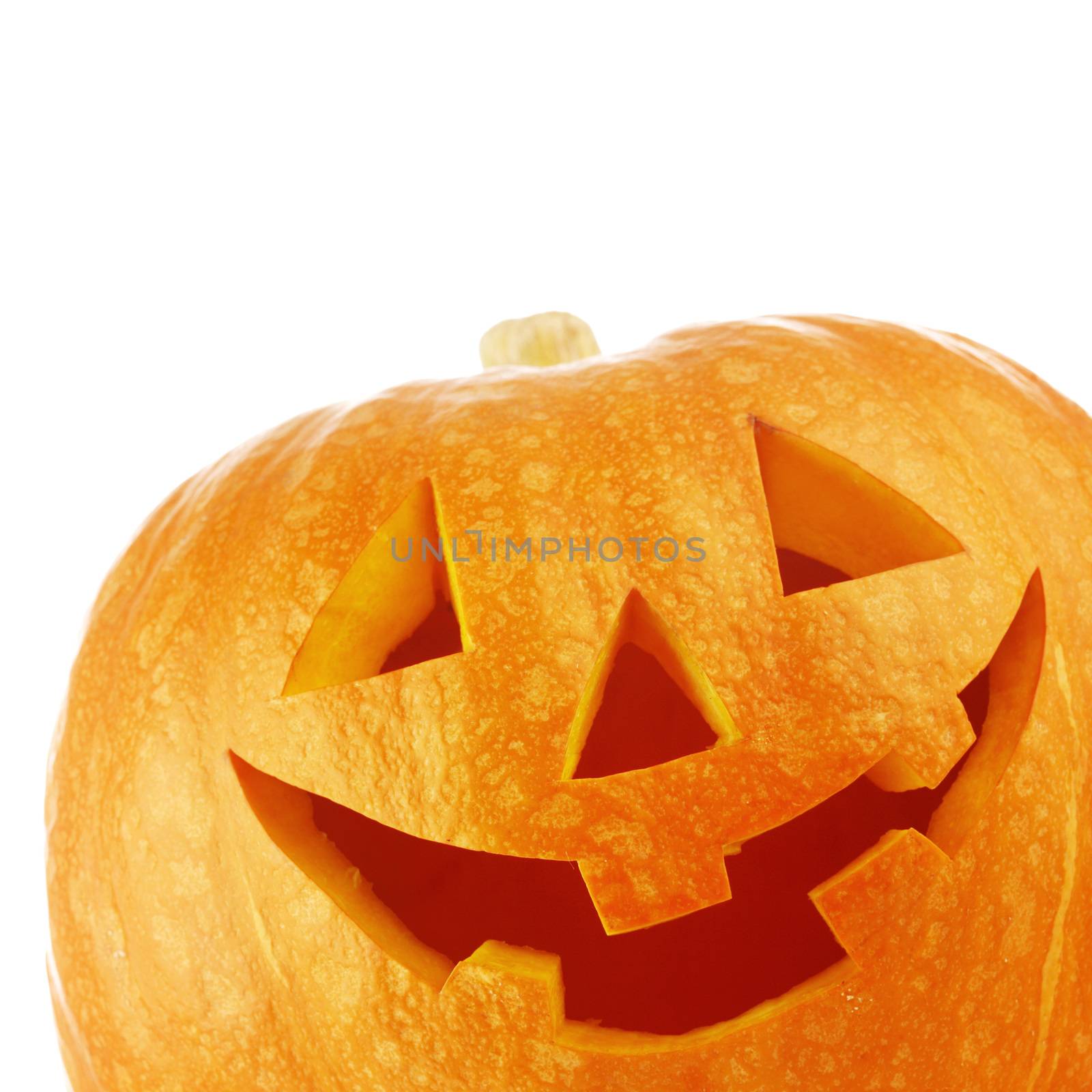  Funny Halloween pumpkin isolated on white background
