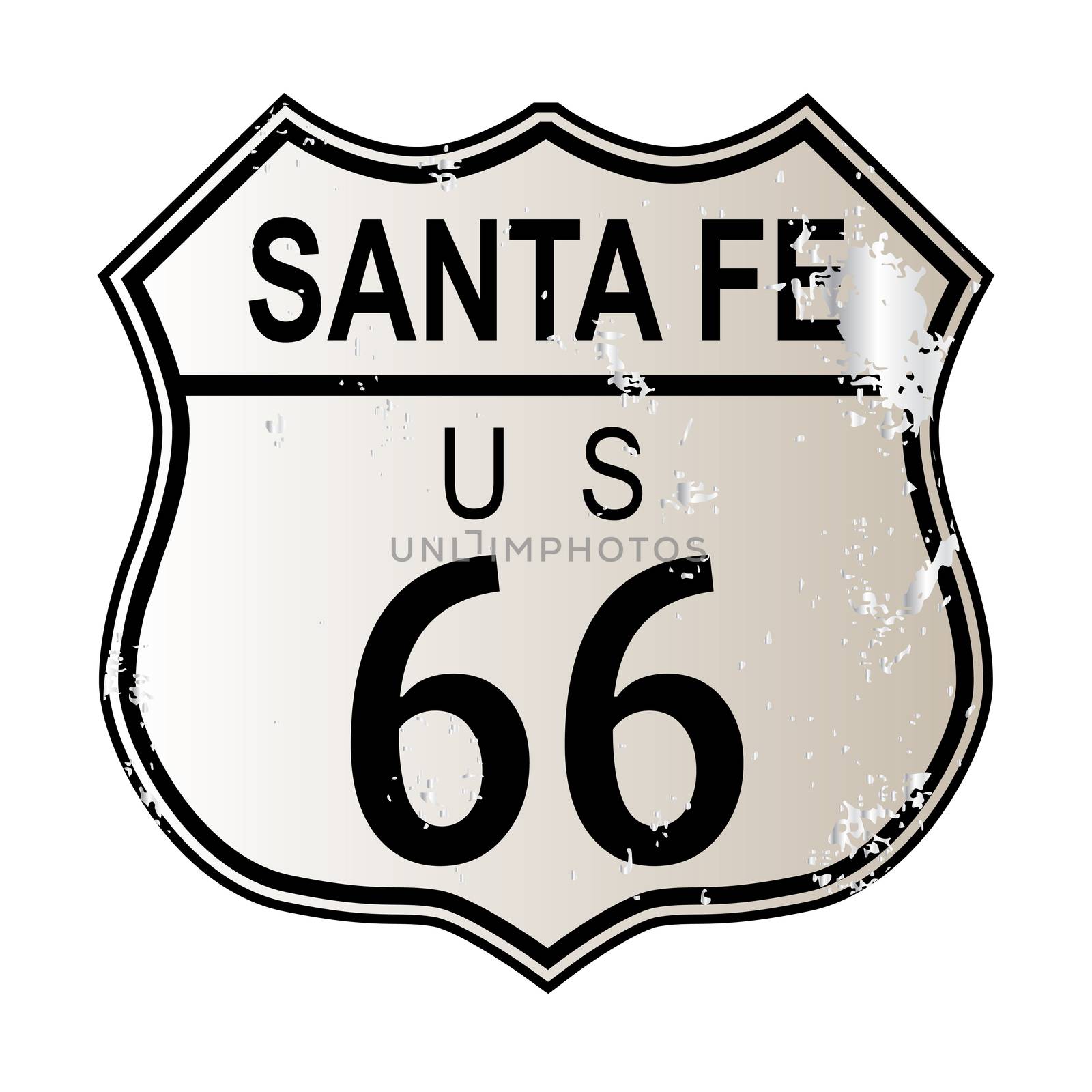 Santa Fe Route 66 Highway Sign by Bigalbaloo