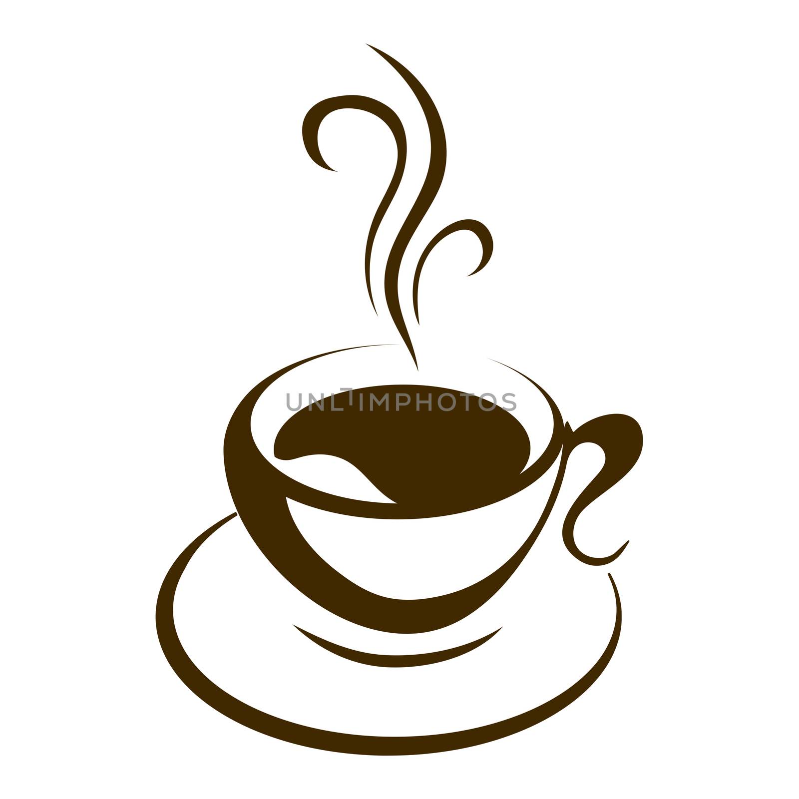 hot coffee cup vector on a white background