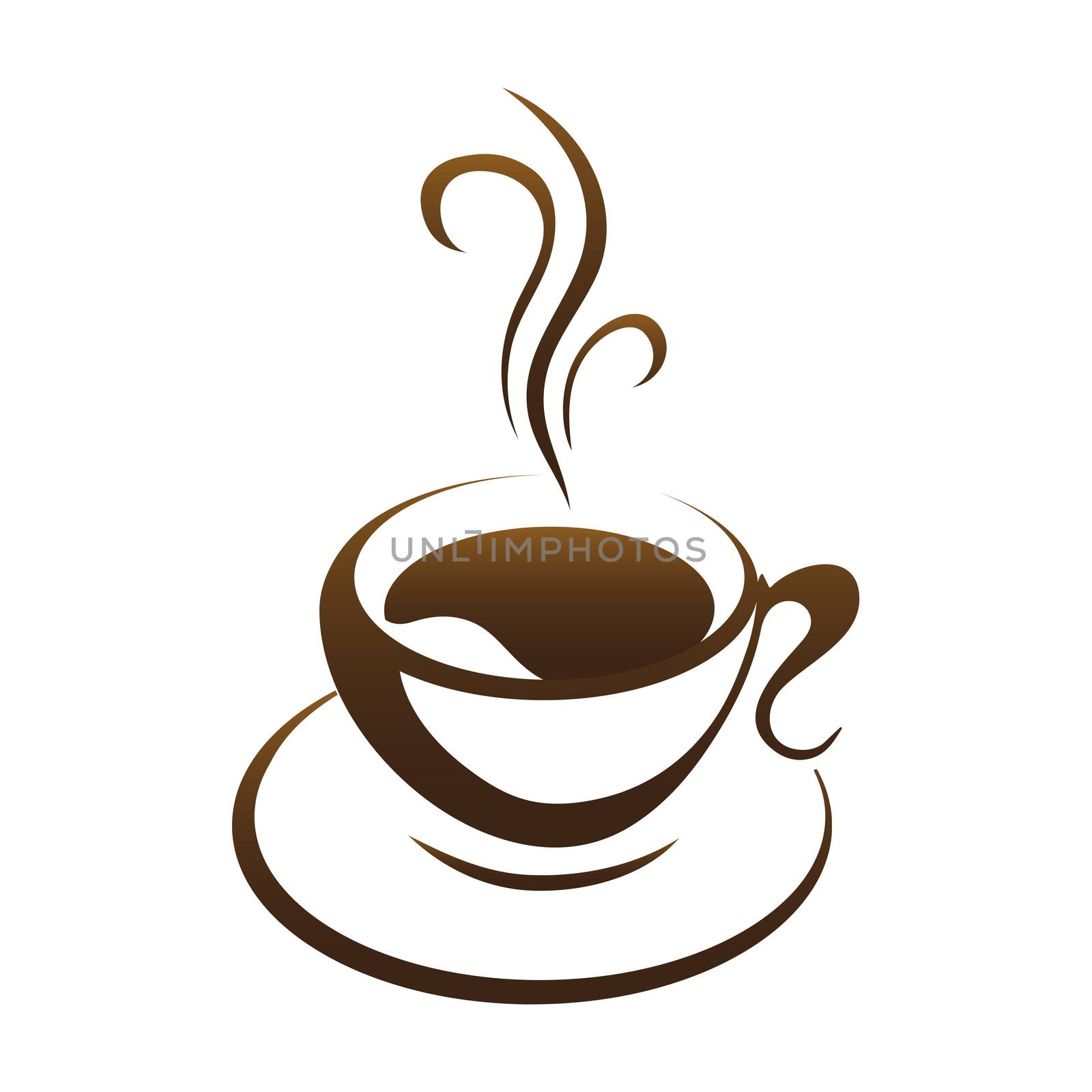 hot coffee cup vector on a white background