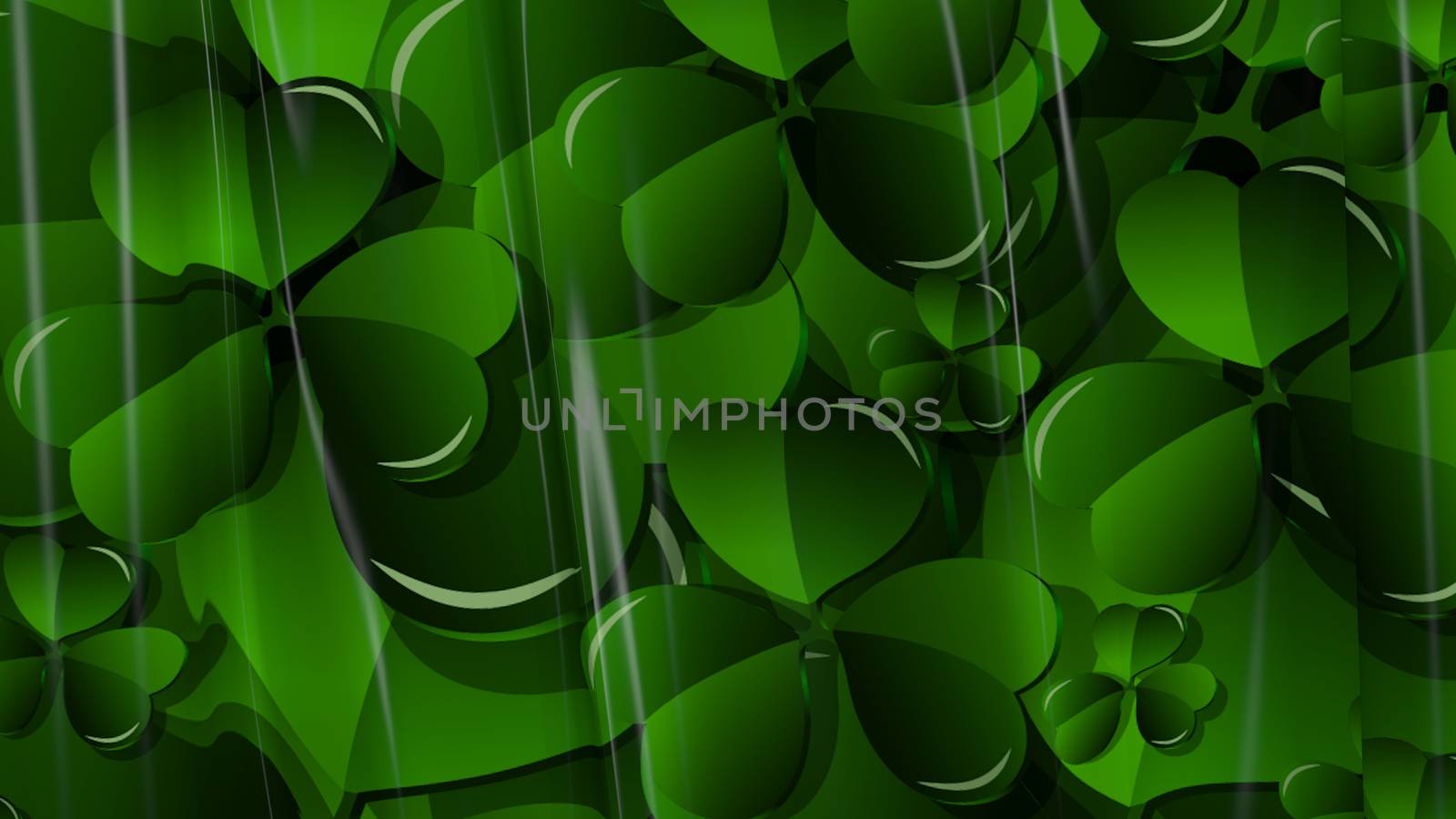 3D Illustration Abstract St. Patrick's Day Background with Glare