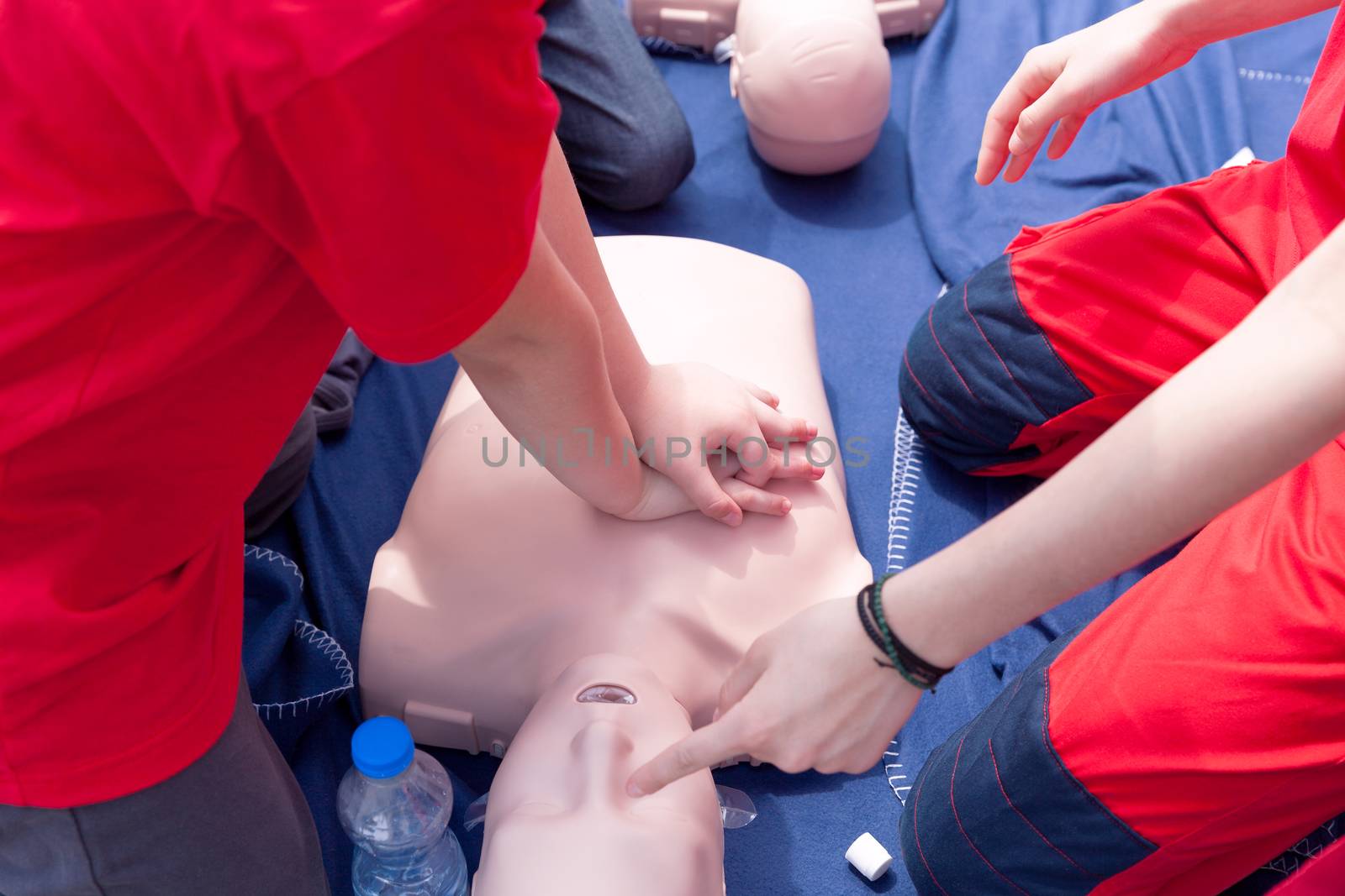 Cardiopulmonary resuscitation - CPR. Chest compression.
