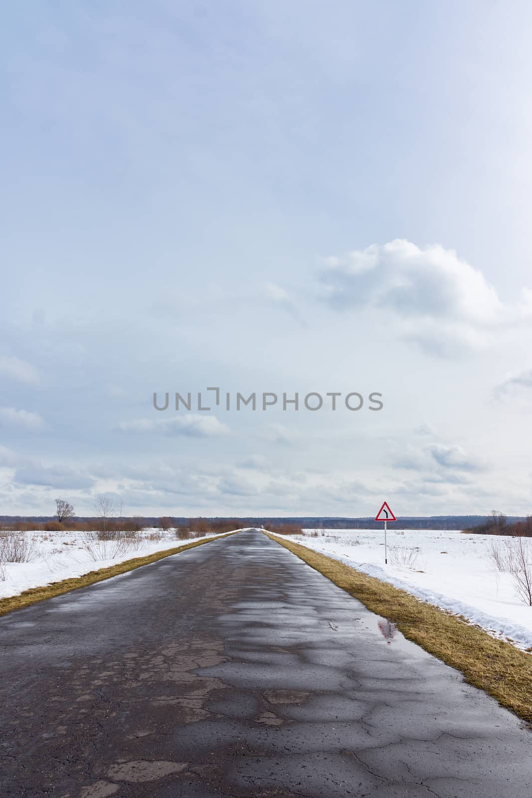 winter road in a field by AlexBush