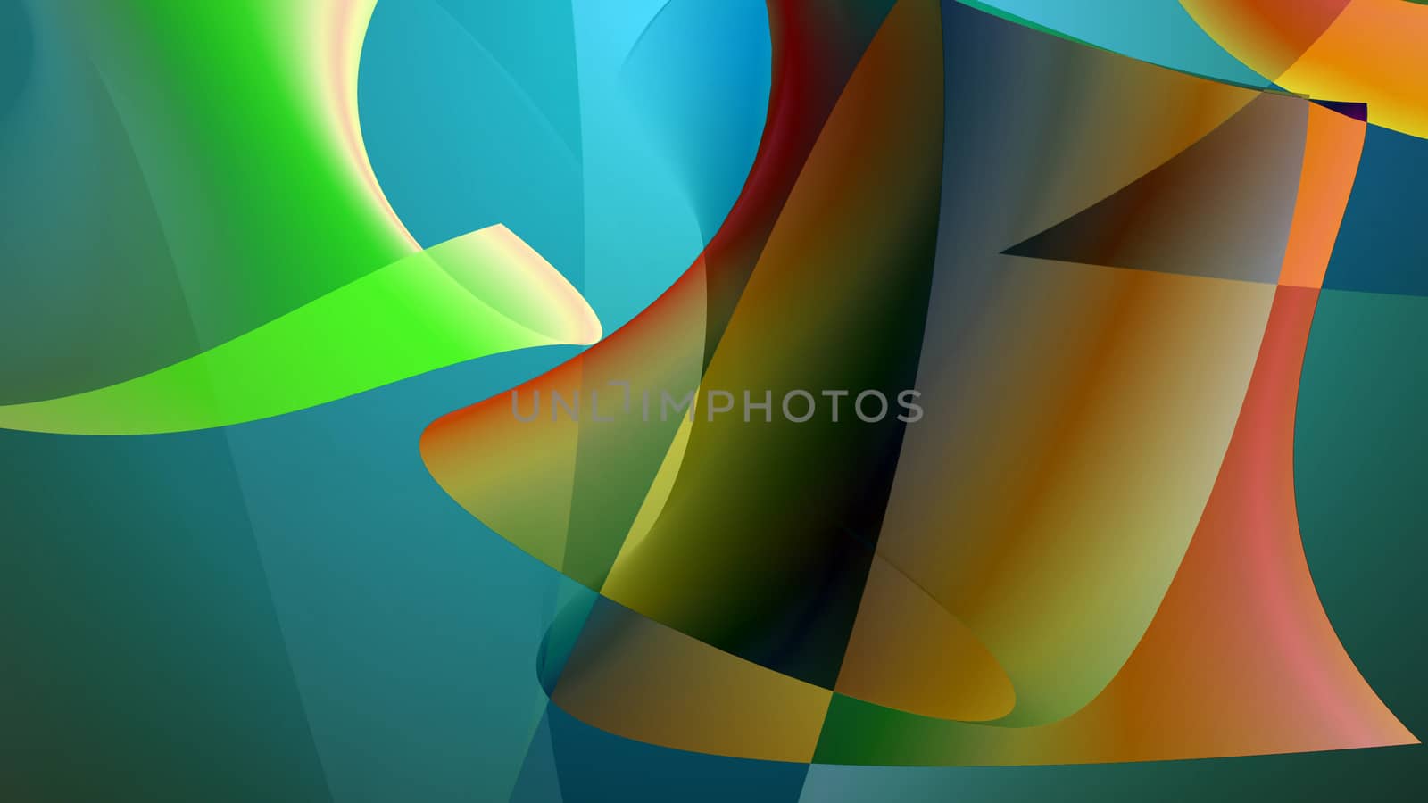 3d illustration of Colorful smooth twist shapes background. Art backdrop.