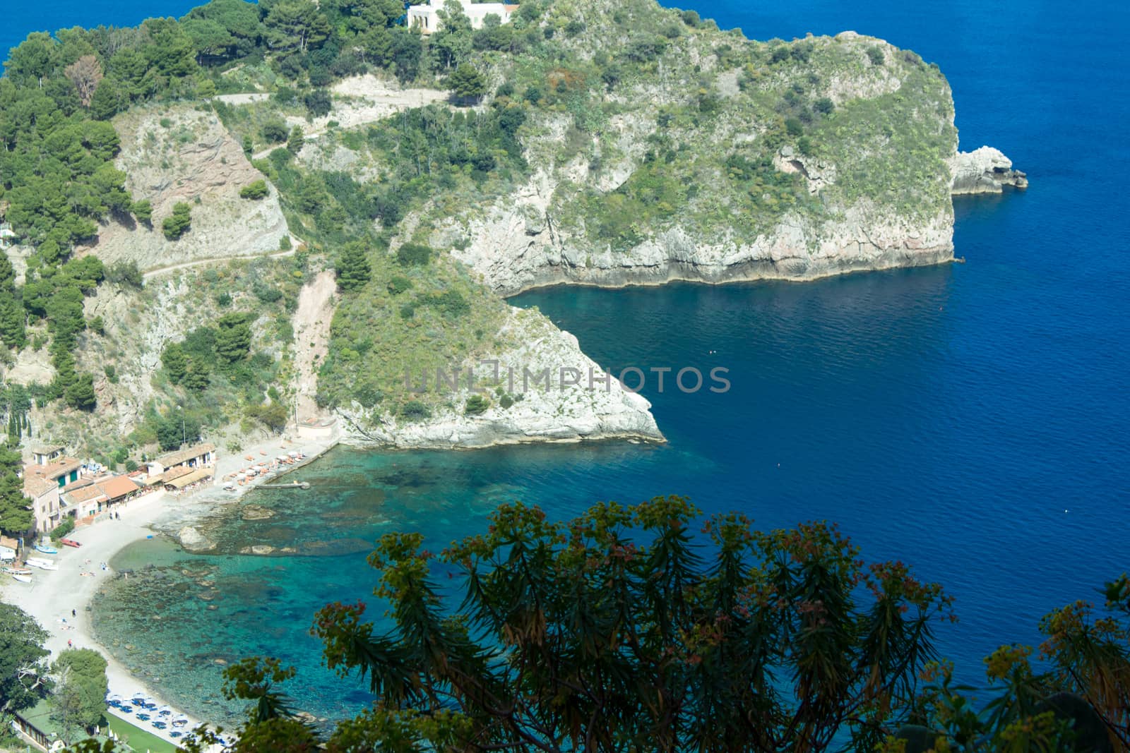 View of the beautiful Sicilian coast from the enchanting town of Taormina