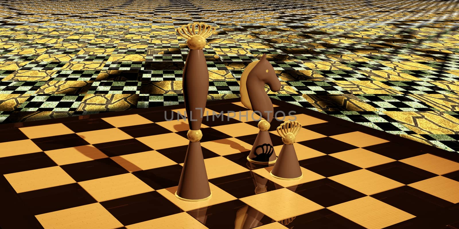 Chess Composition at seamless technology background by ankarb