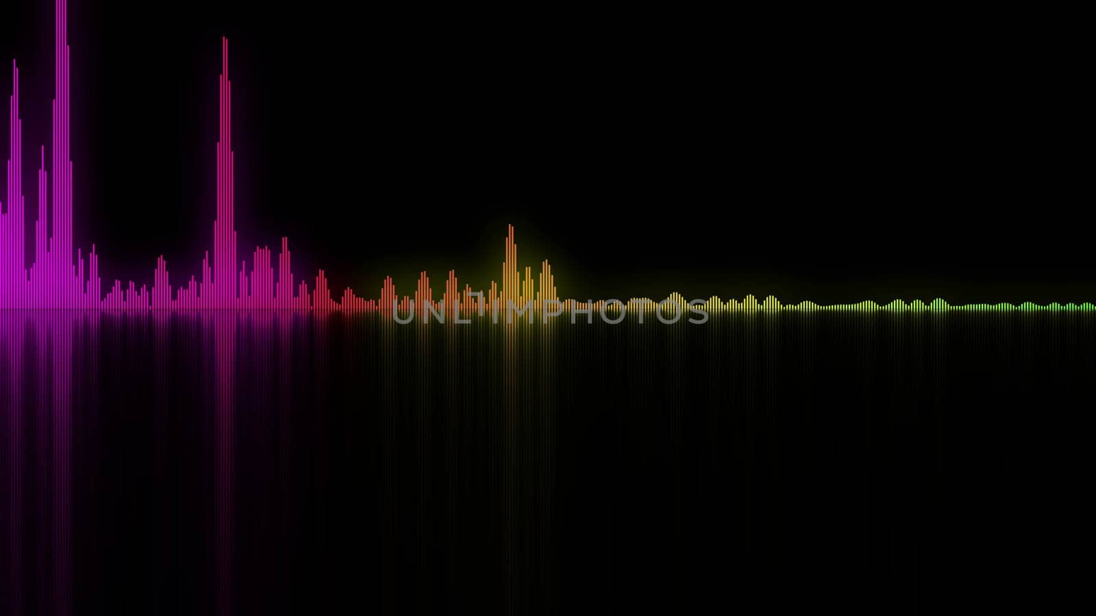 Colorful sound waves. Good background for audio concepts. 3D rendering