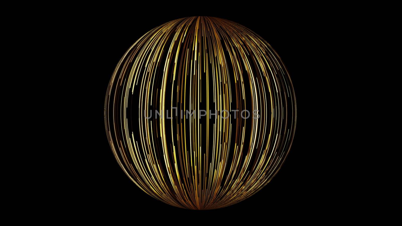 Abstract background with a sphere formed from the lines. 3d rendering