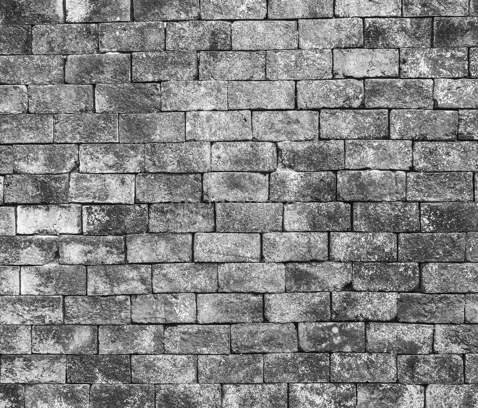 Old brick background or texture as black and white.