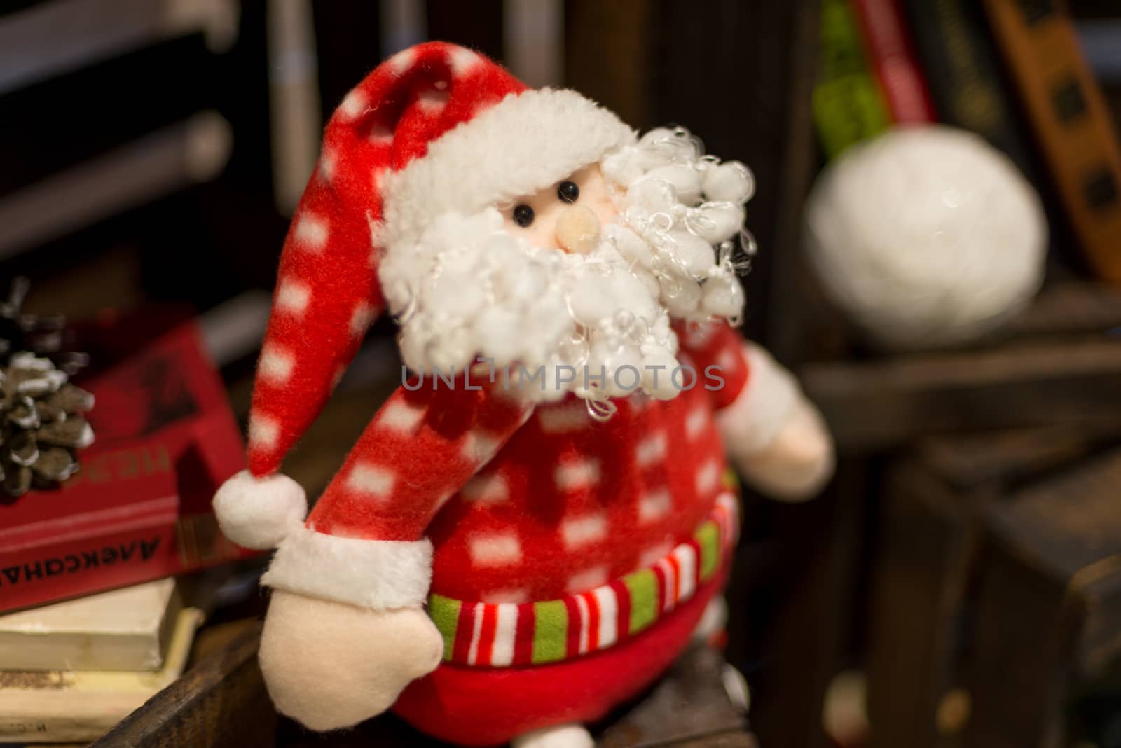 Snowman doll on white background.