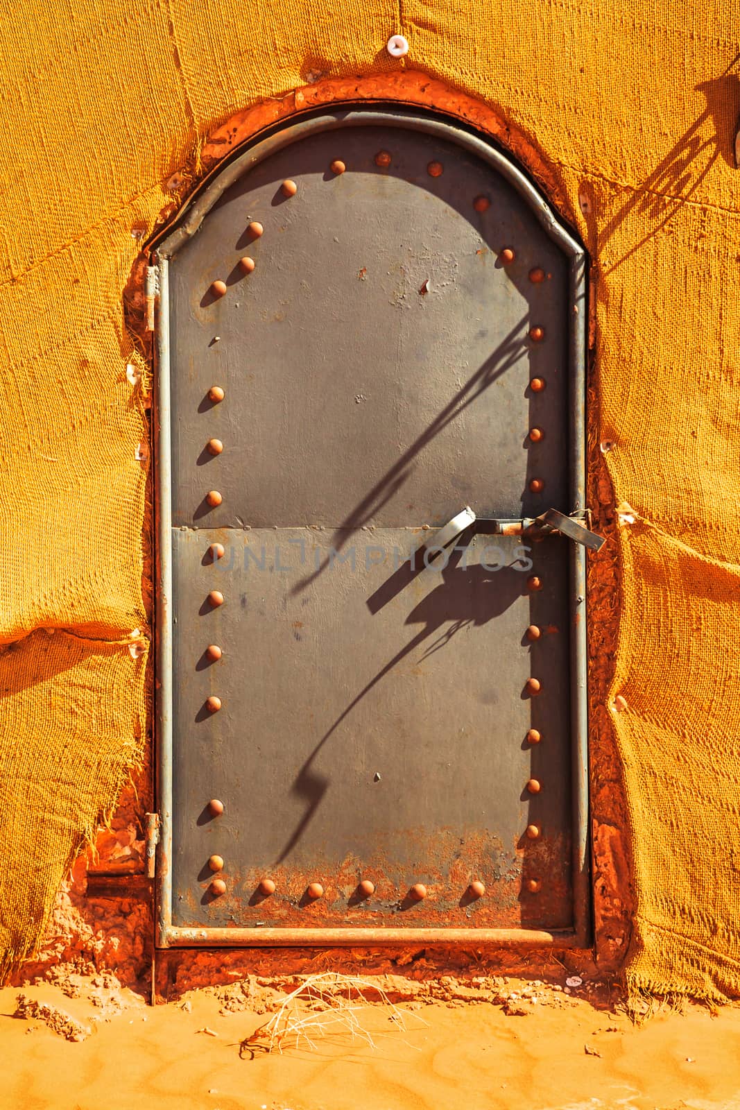 Bedouin Berber nomad tent door detail in the desert Morocco