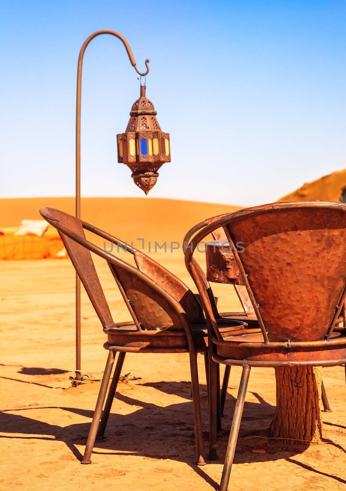 Traditional berber nomad hostel in the desert Morocco