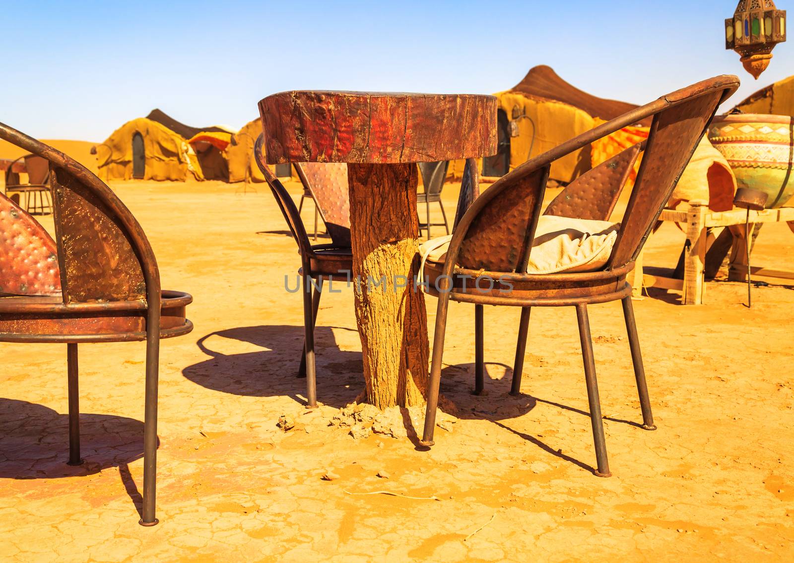 Traditional berber nomad hostel in the desert Morocco