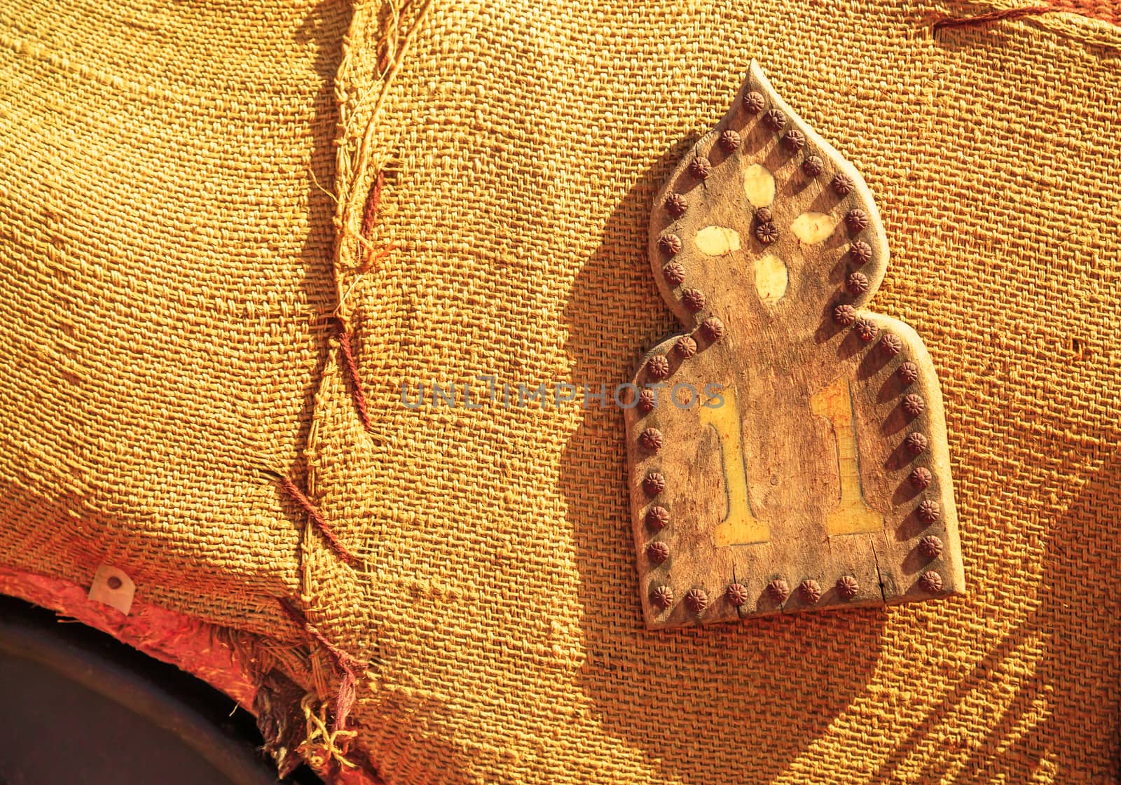 Bedouin Berber nomad tent detail in the desert Morocco by pixinoo