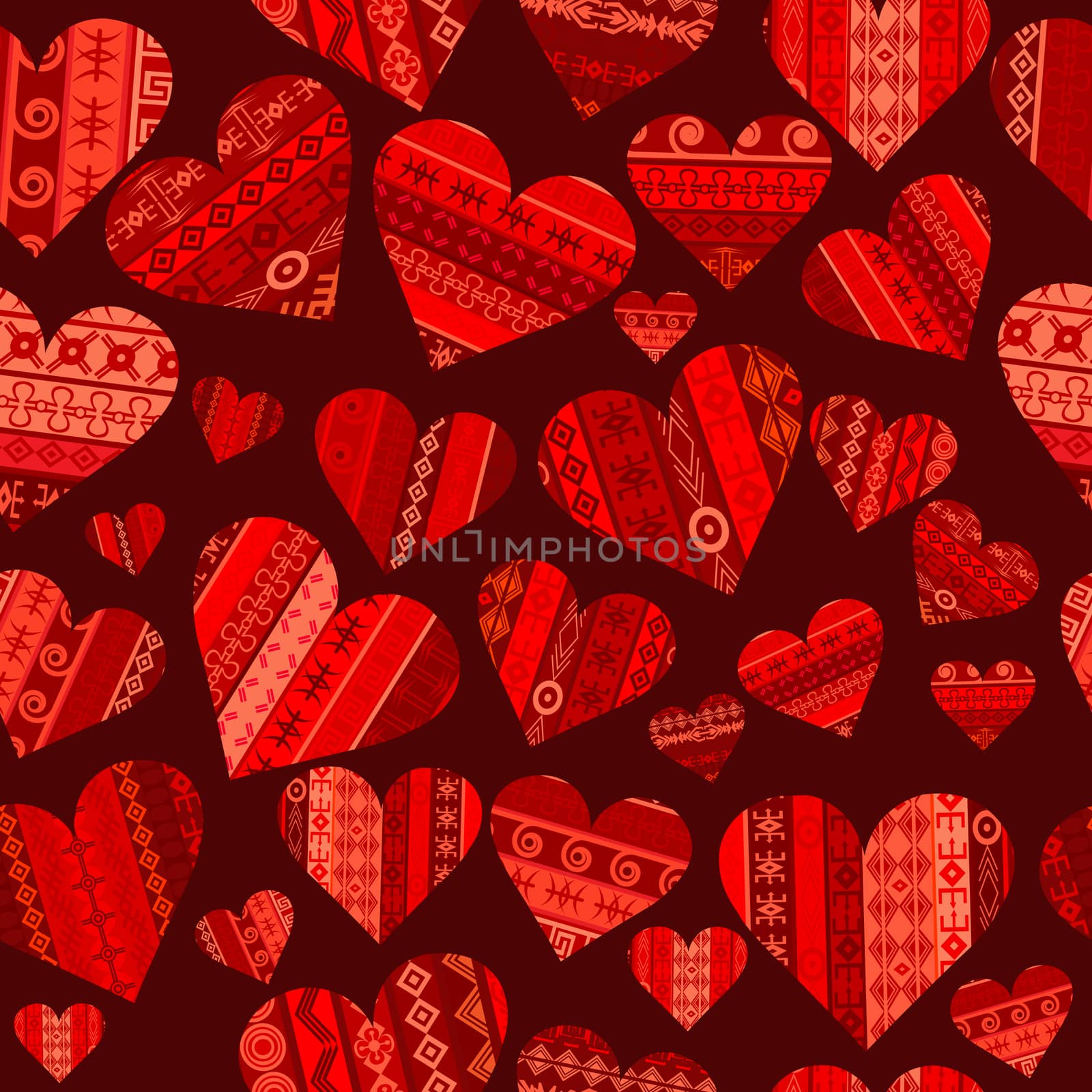 Red hearts seanless by hibrida13