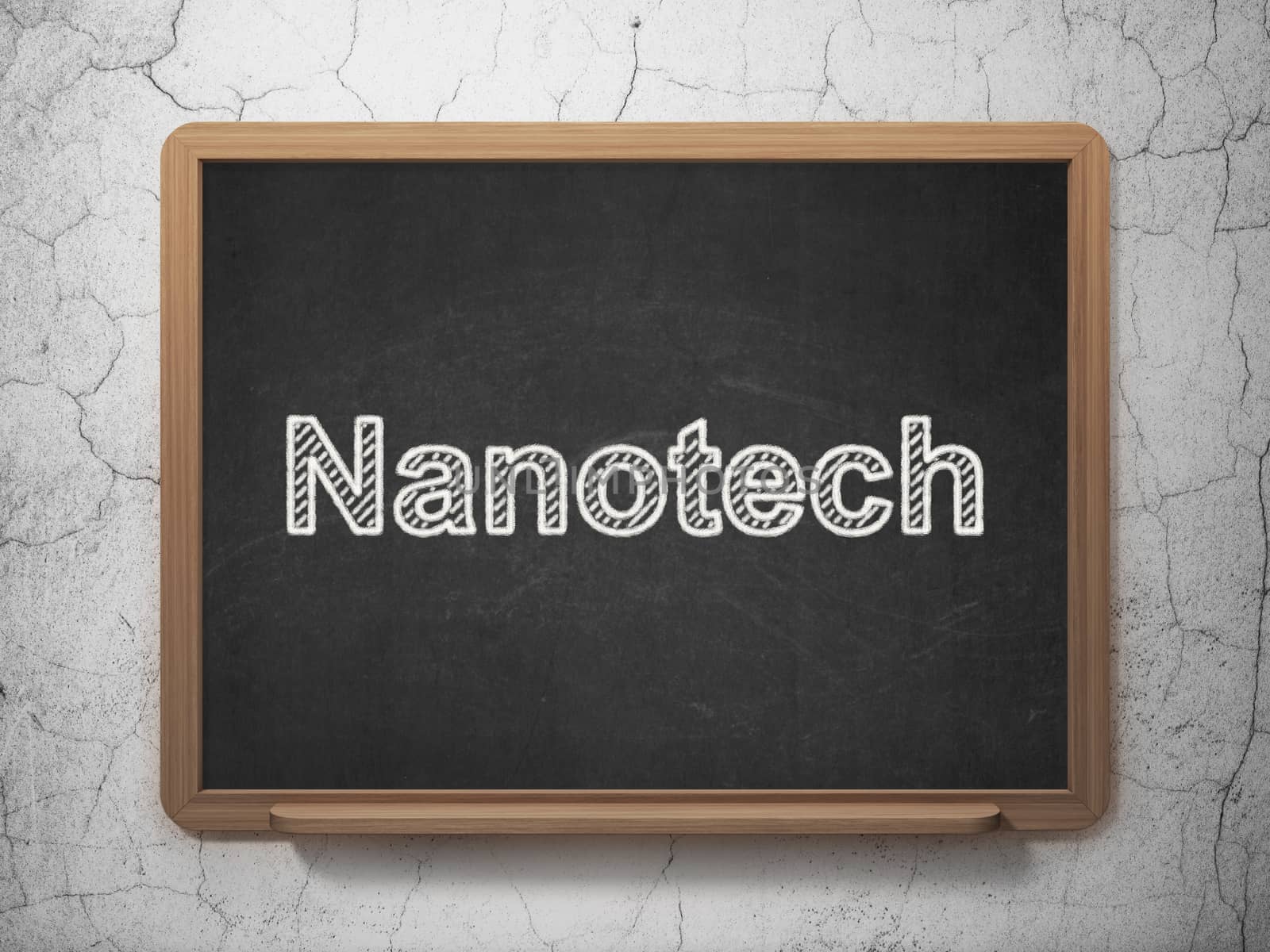 Science concept: Nanotech on chalkboard background by maxkabakov