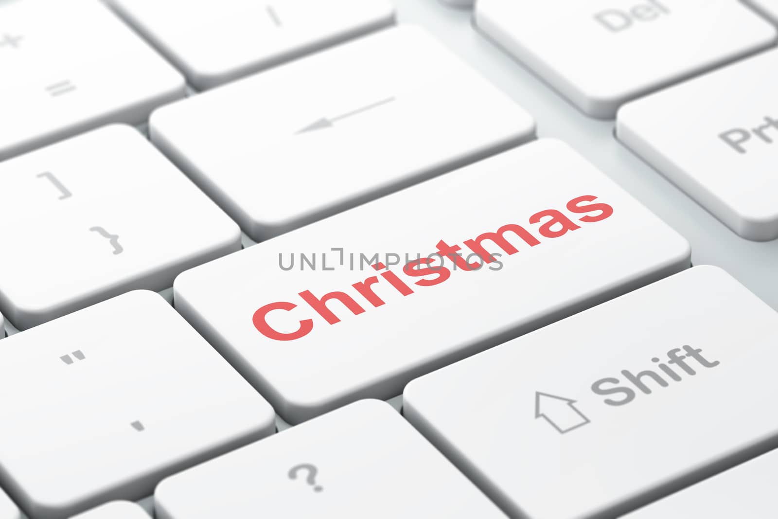 Holiday concept: Christmas on computer keyboard background by maxkabakov