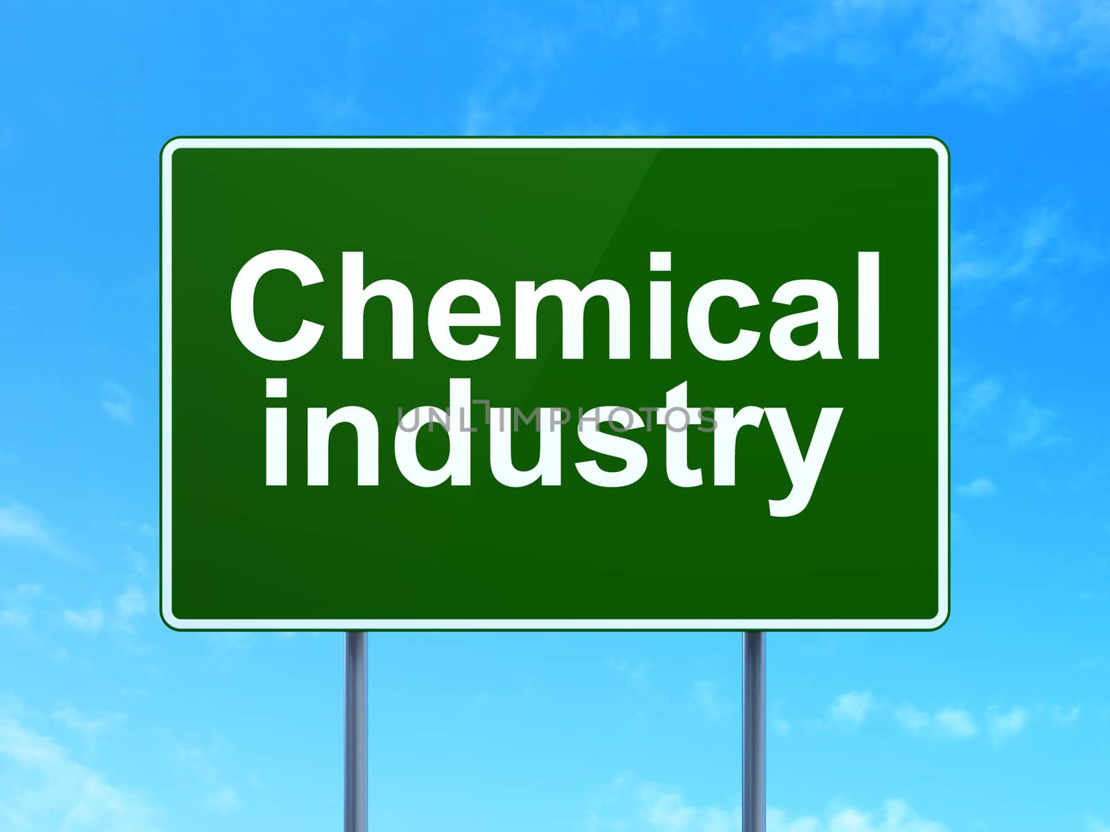 Manufacuring concept: Chemical Industry on road sign background by maxkabakov