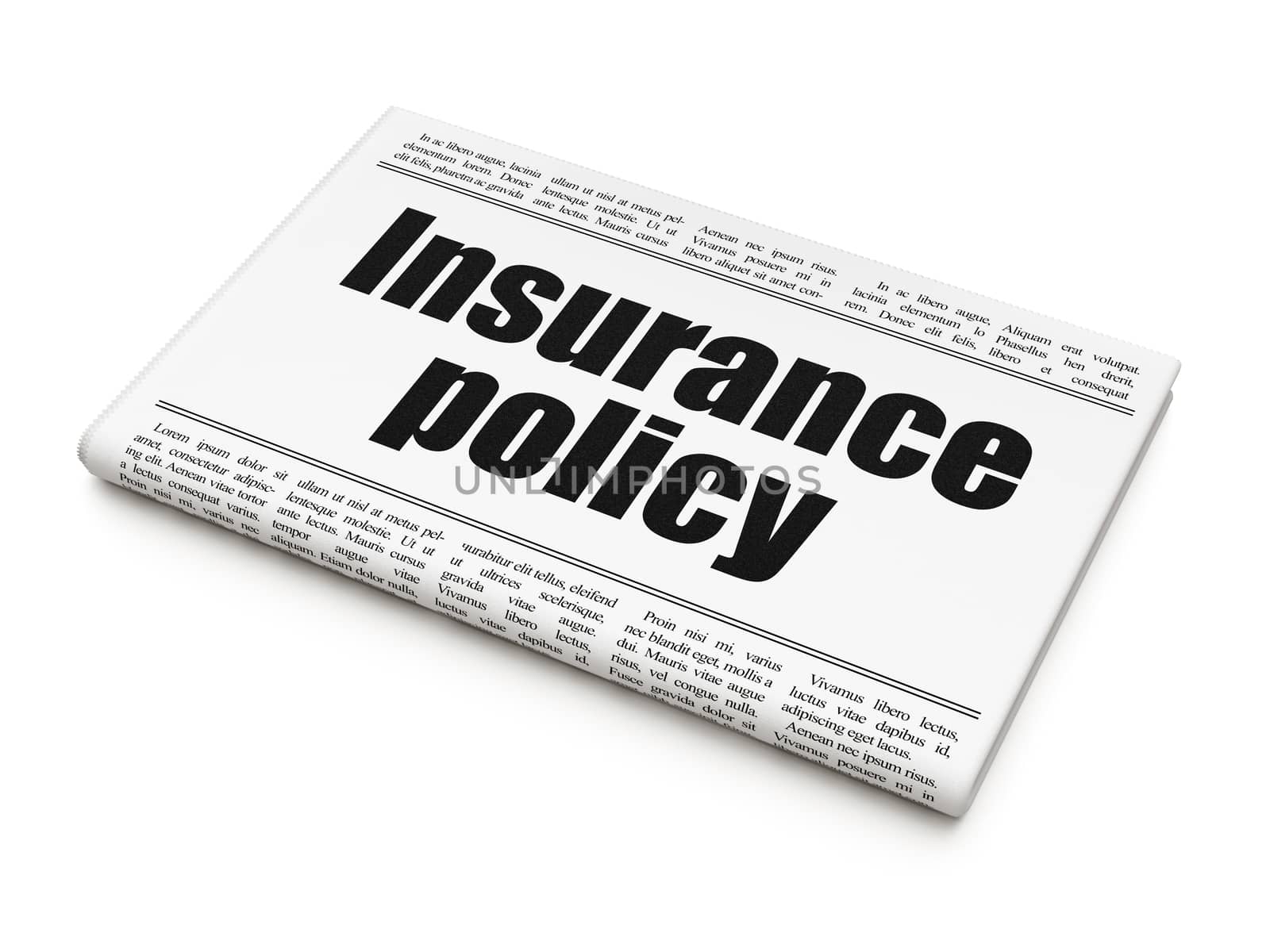 Insurance concept: newspaper headline Insurance Policy by maxkabakov