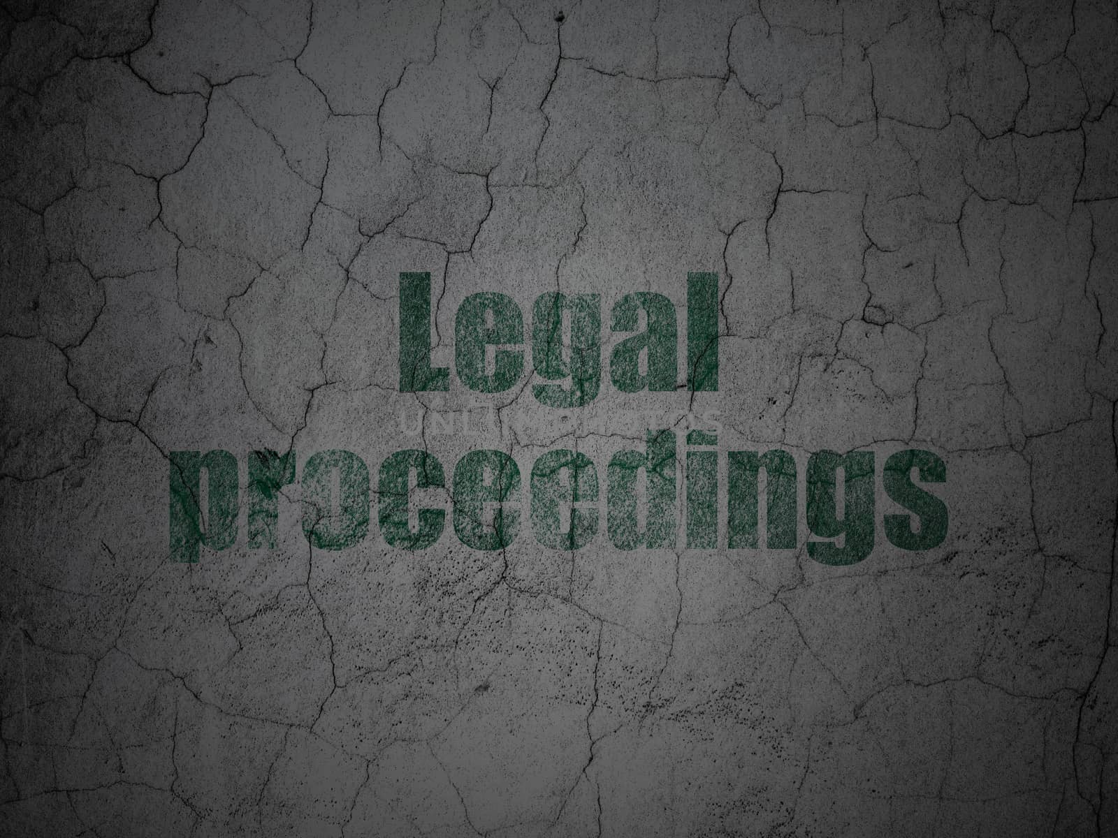 Law concept: Green Legal Proceedings on grunge textured concrete wall background